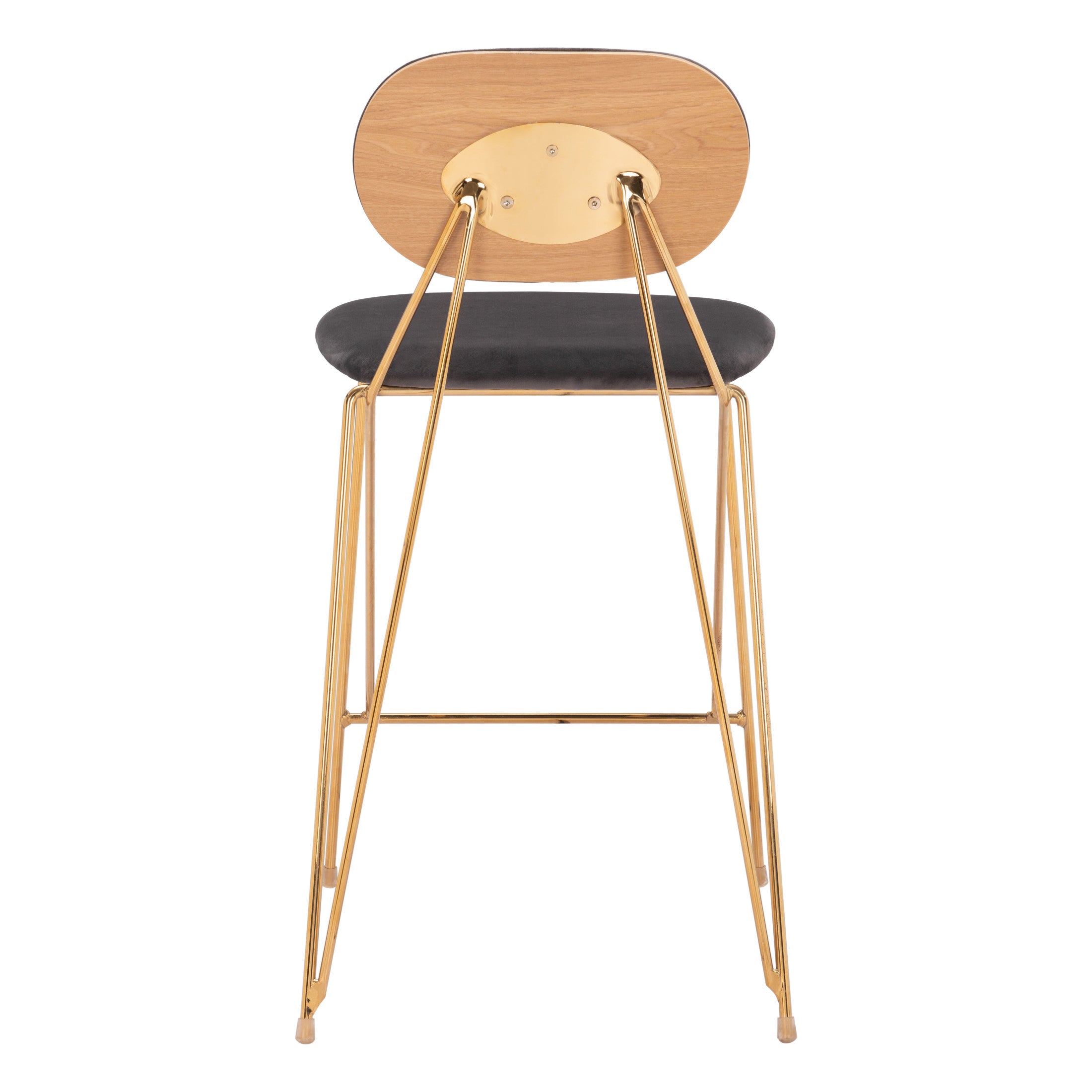 Georges Counter Stool (Set of 2) Gray & Gold