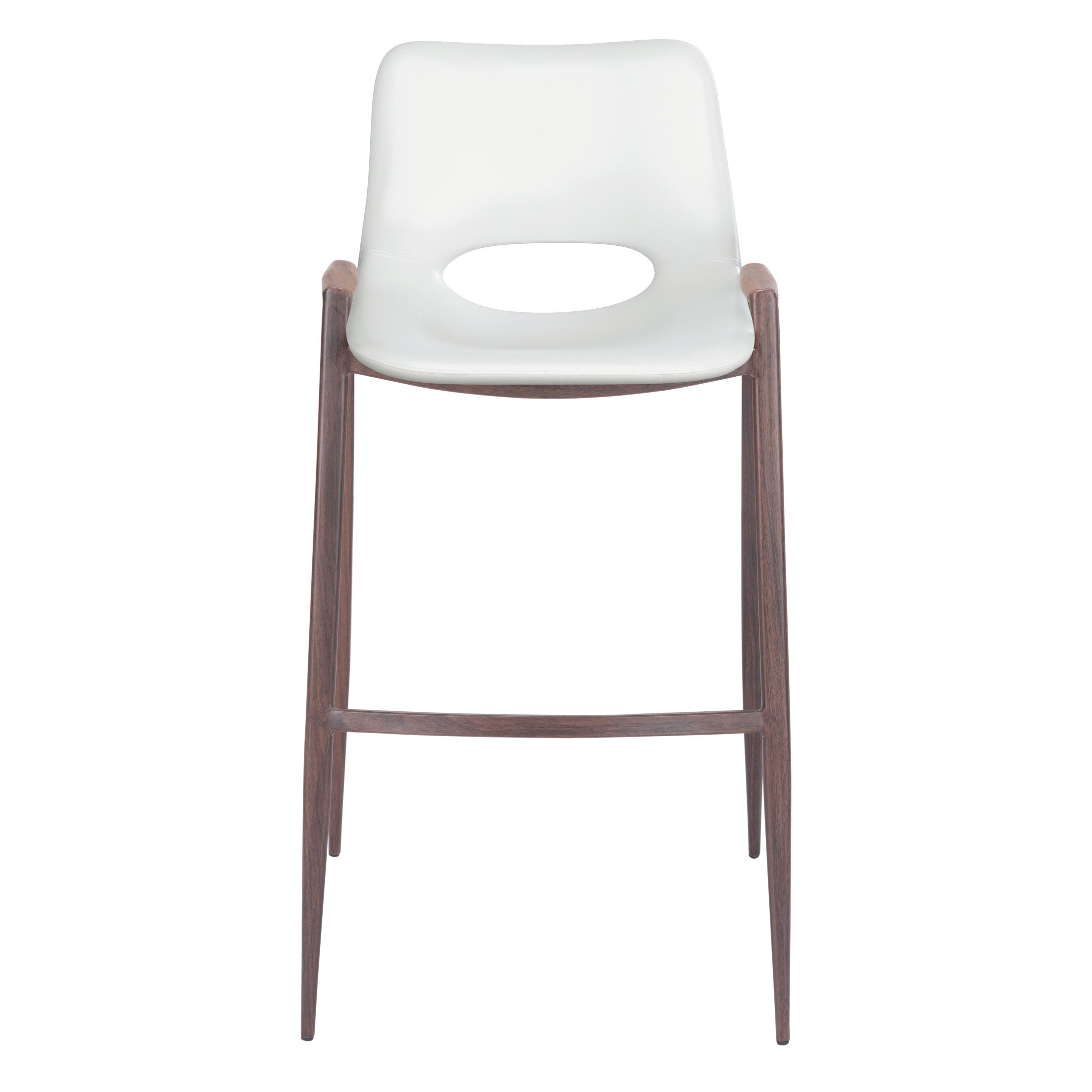 Desi Barstool (Set of 2) White & Walnut