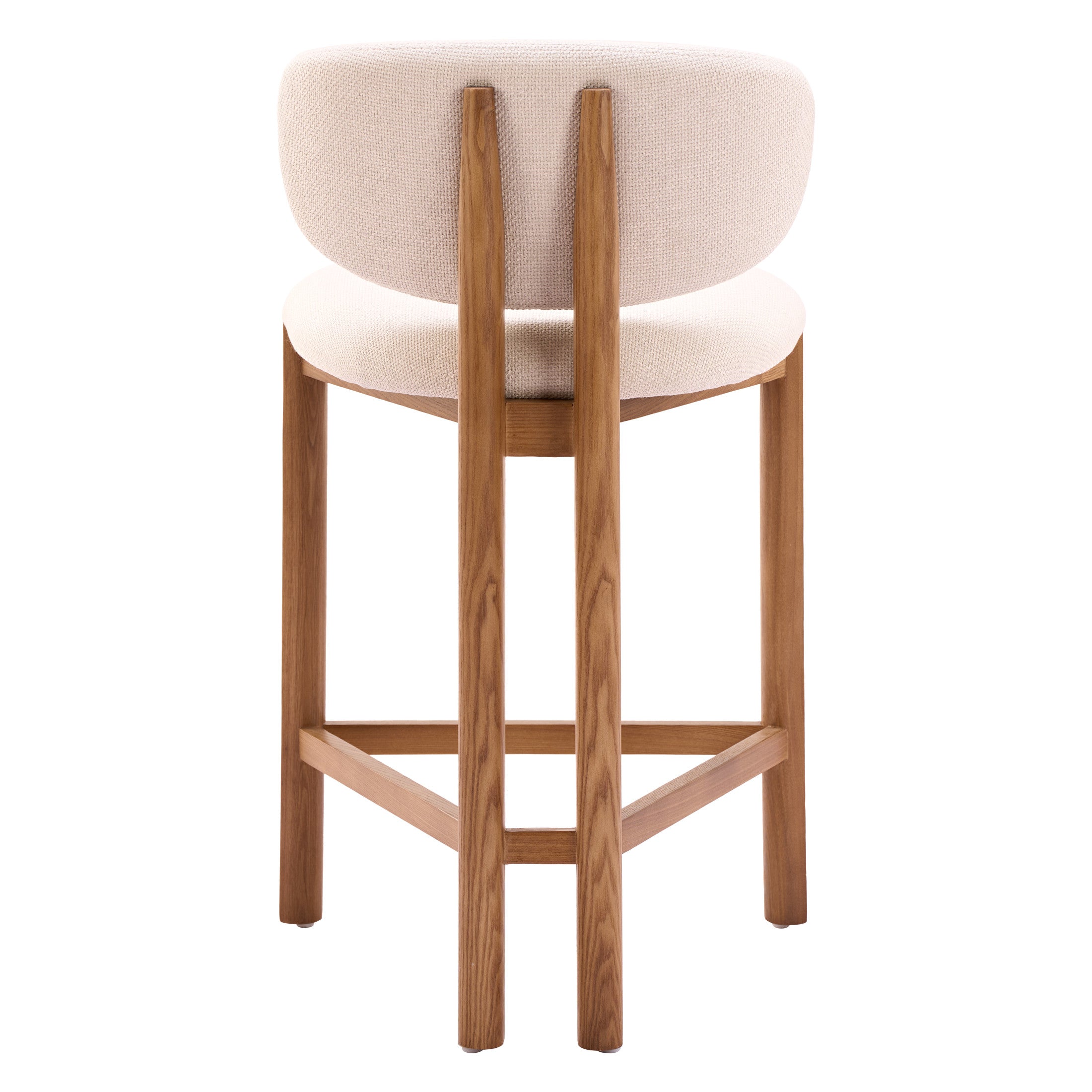 Rosetta Counter Stool (Set of 2) Beige & Walnut