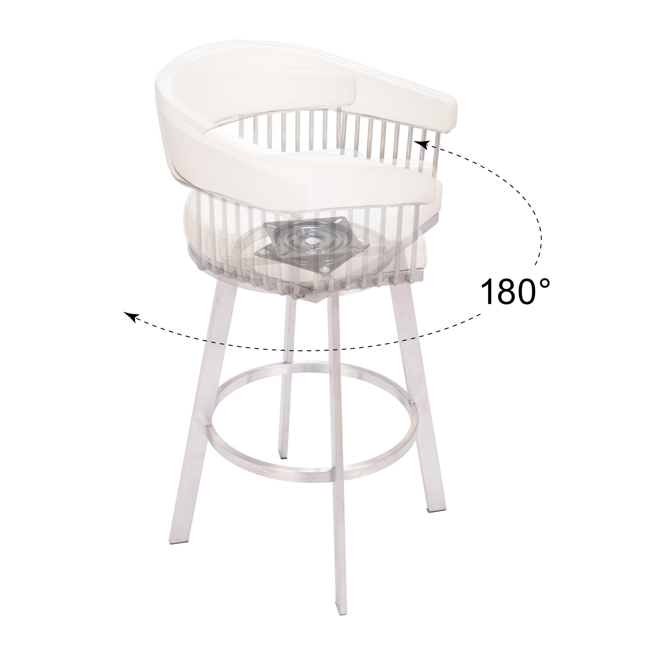 Bantry Swivel Barstool White