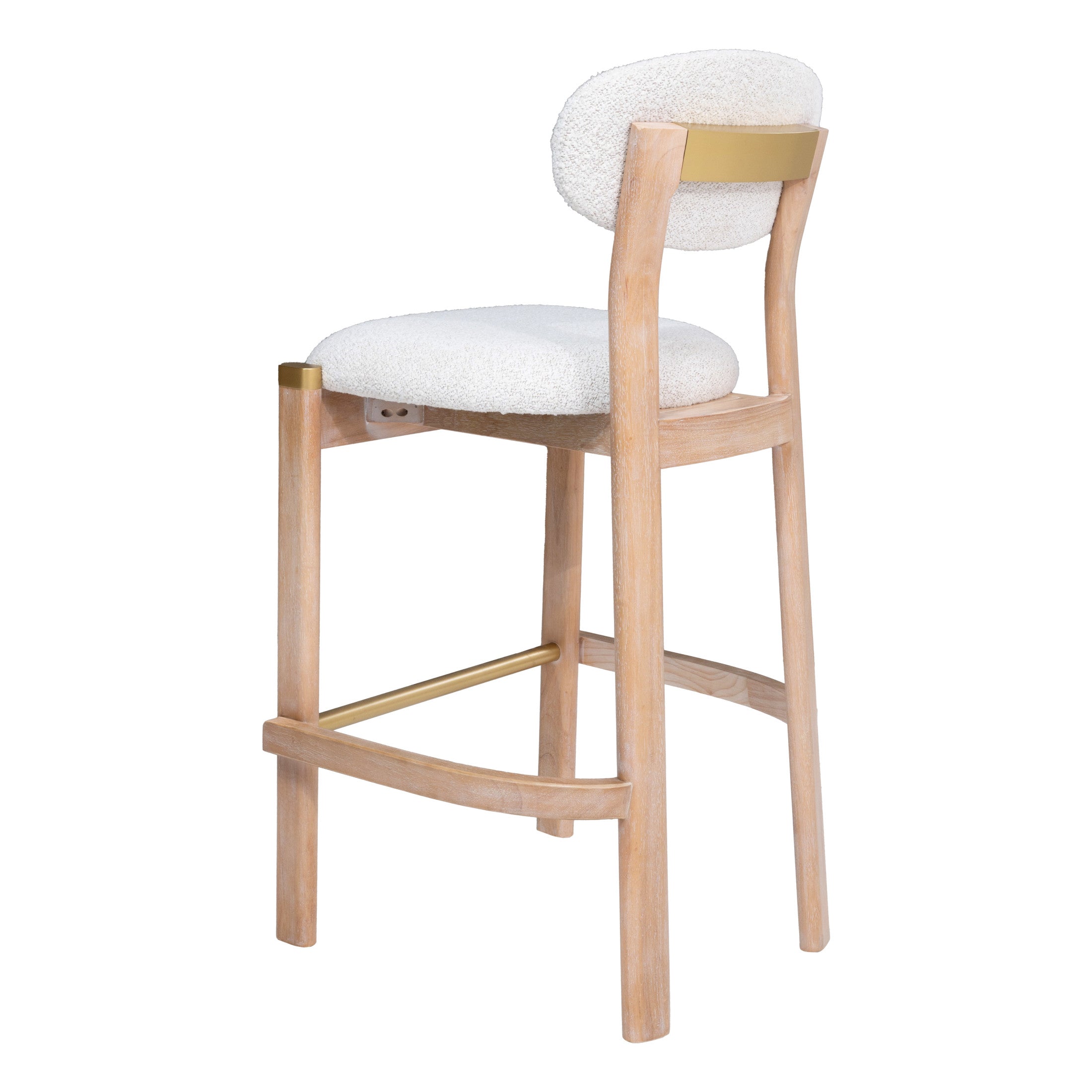 Rilou Barstool (Set of 2) White & Natural