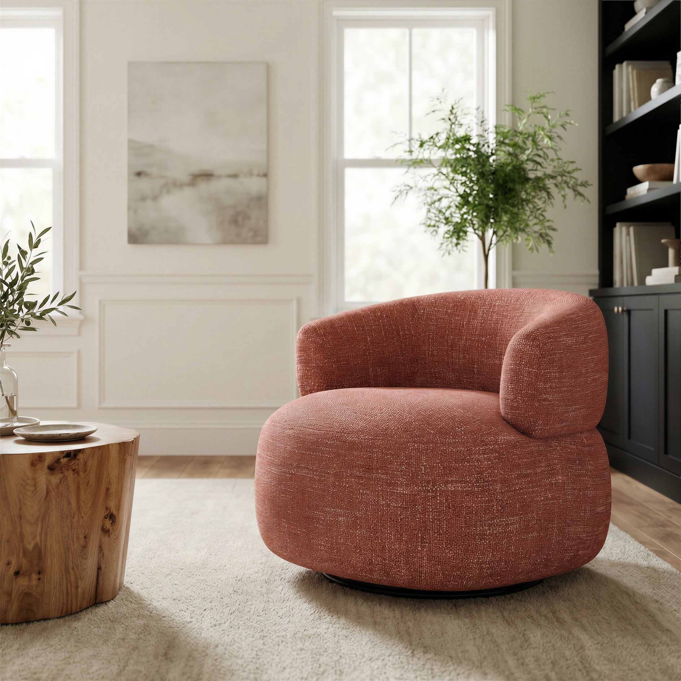 Venezia Swivel Chair Brown