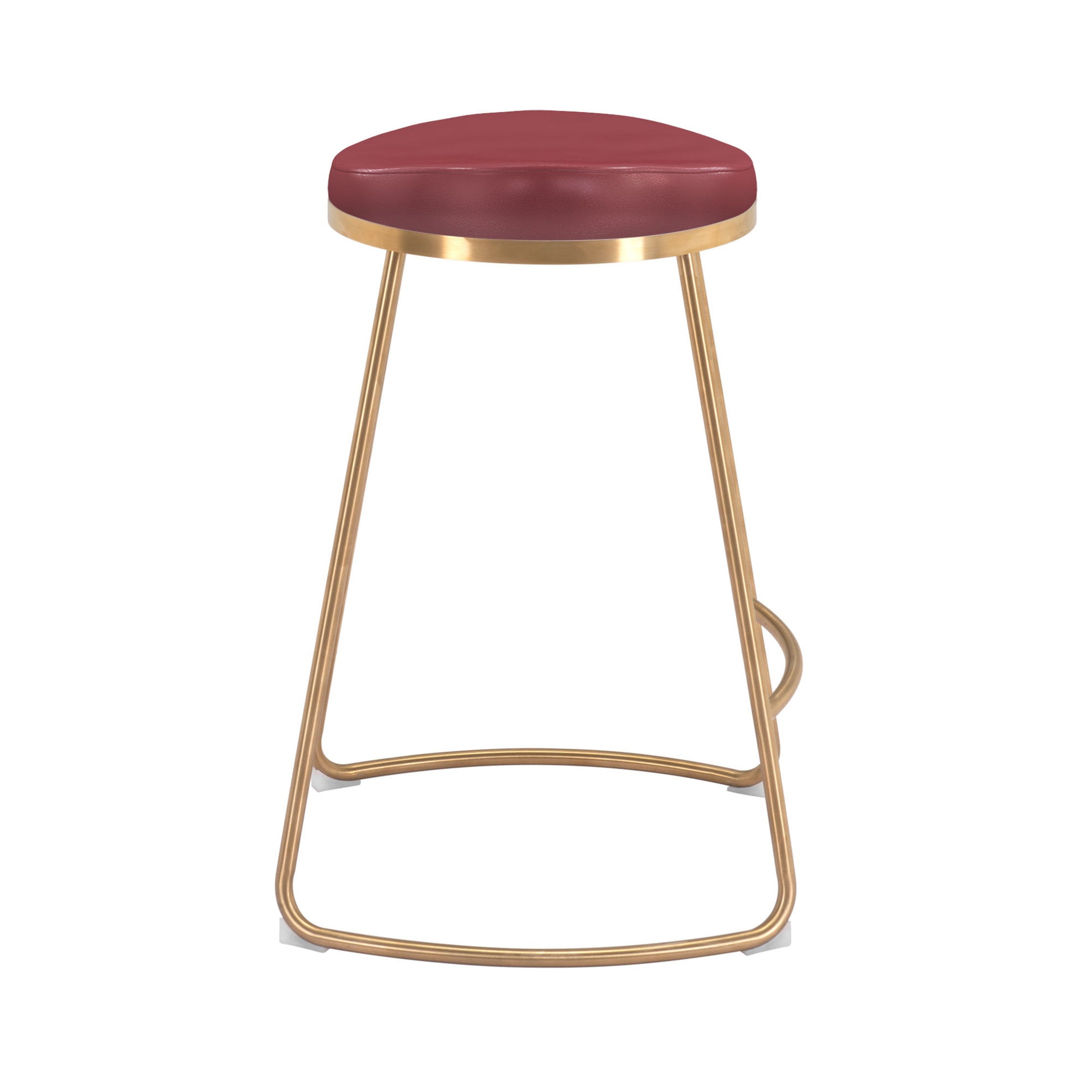 Bree Counter Stool (Set of 2) Burgundy & Gold