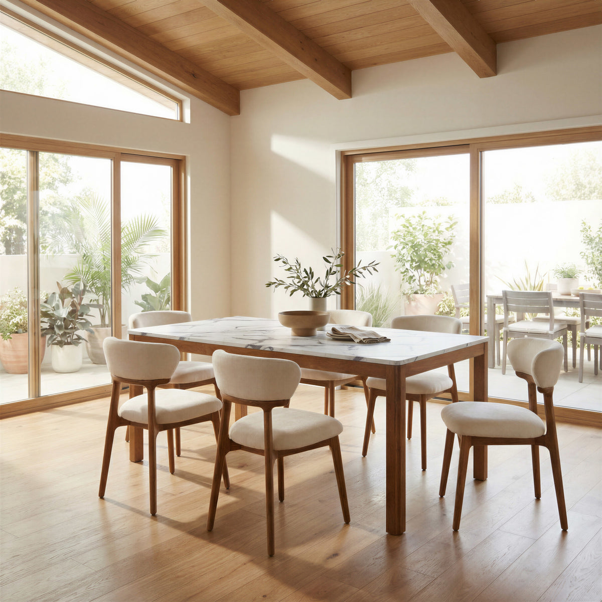 Cedar Dining Chair White & Walnut