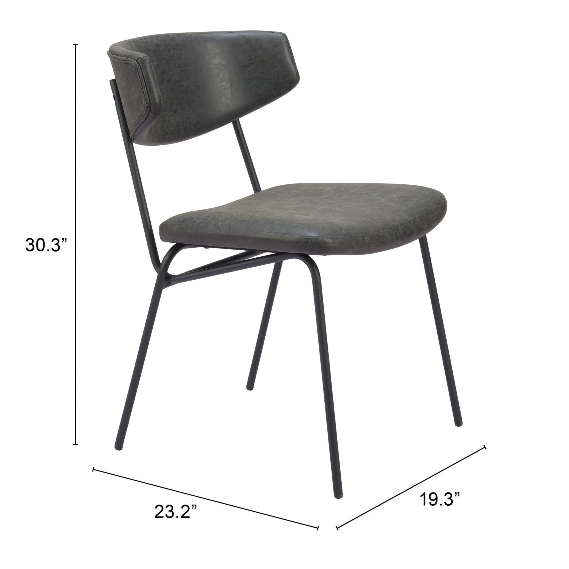 Charon Dining Chair (Set of 2) Vintage Black