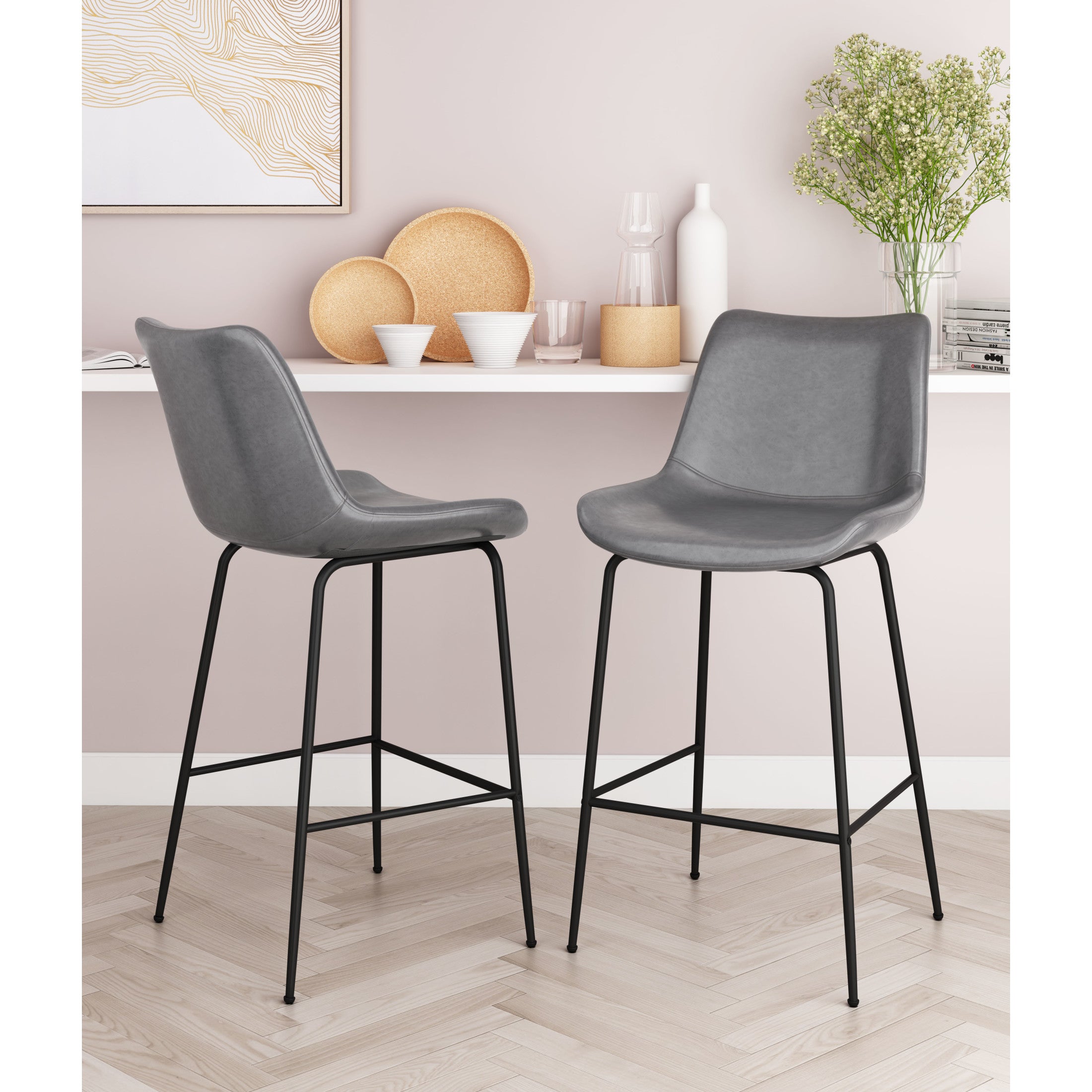 Byron Counter Stool Gray