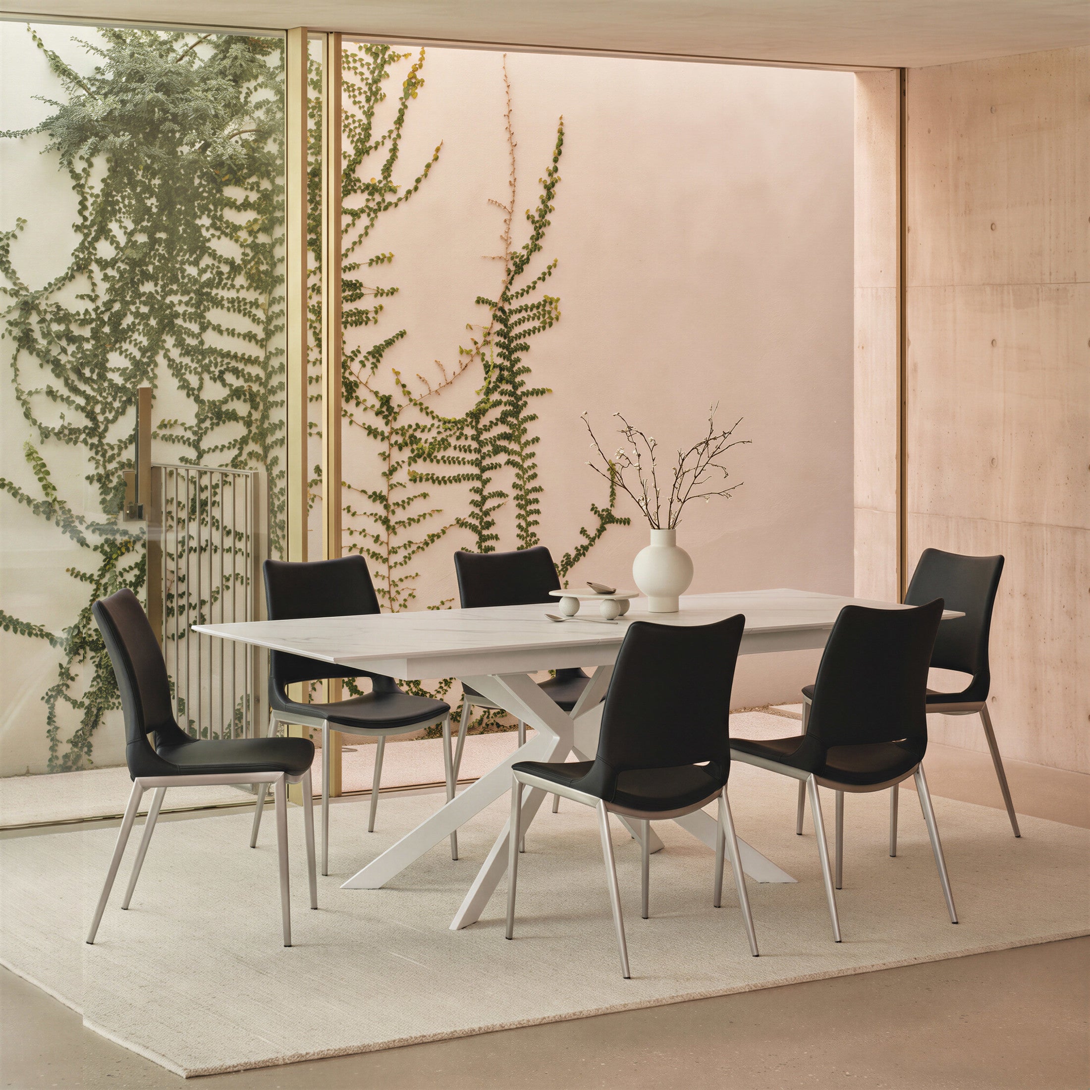 Ace Dining Chair (Set of 2) Black & Silver