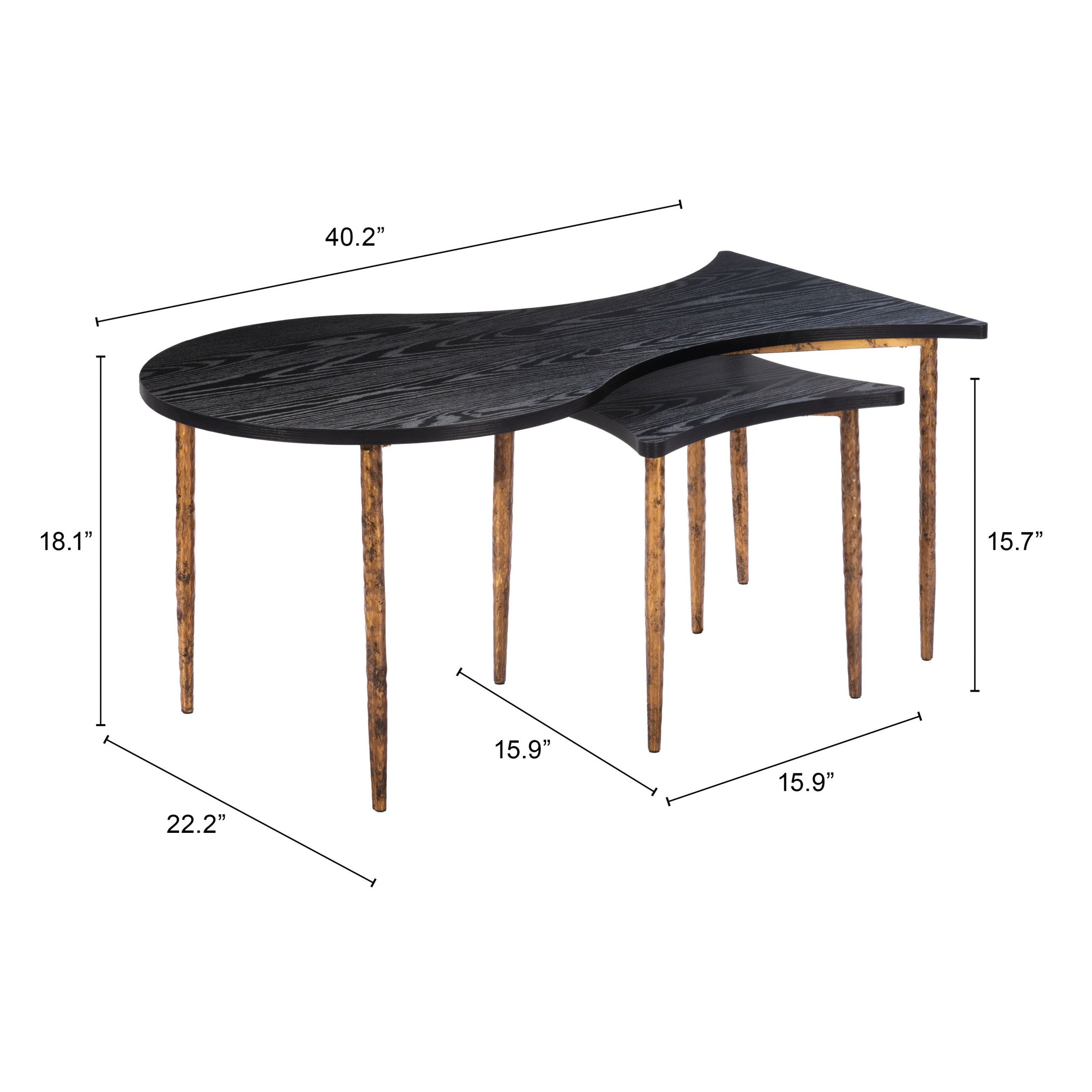 Norden Coffee Table Set (2-Piece) Black & Bronze