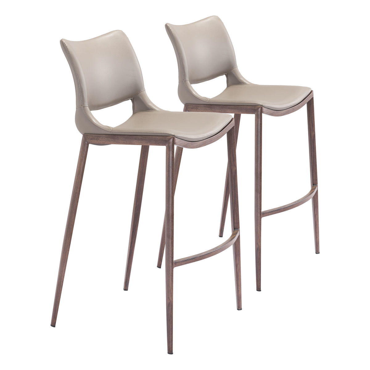 Ace Barstool (Set of 2) Brown & Walnut