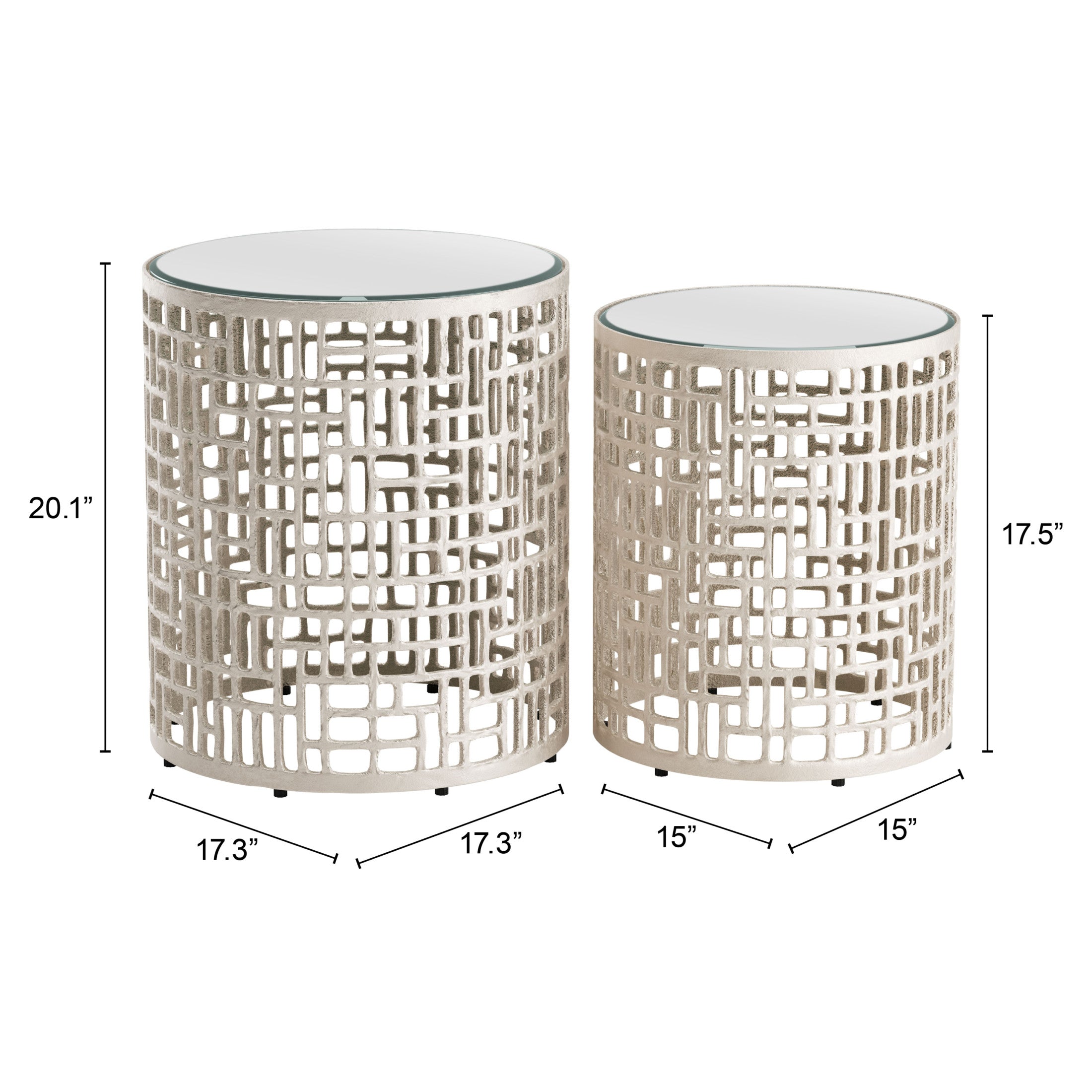 Reden Side Table Set (2-Piece) Silver