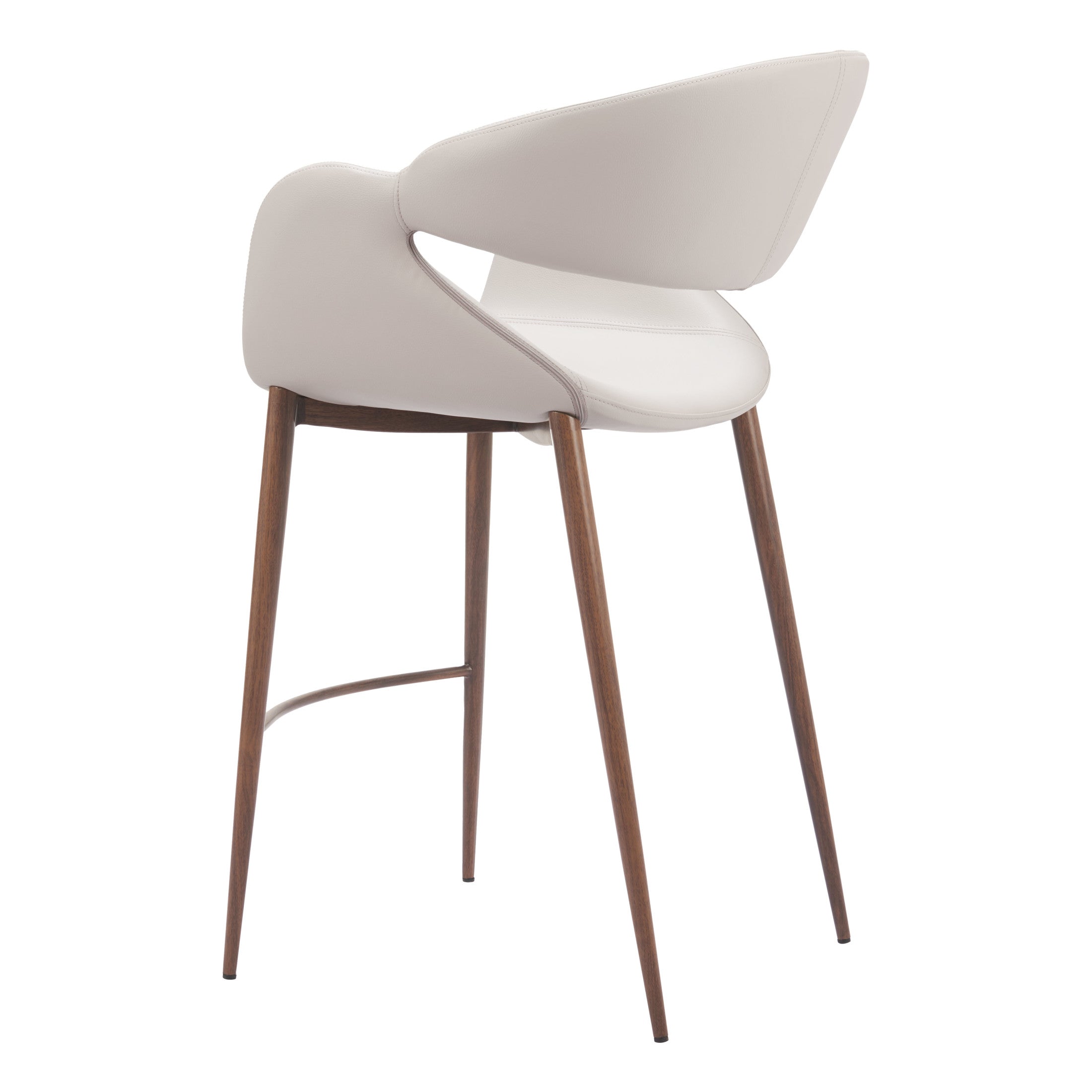 Limay Counter Stool Beige & Walnut