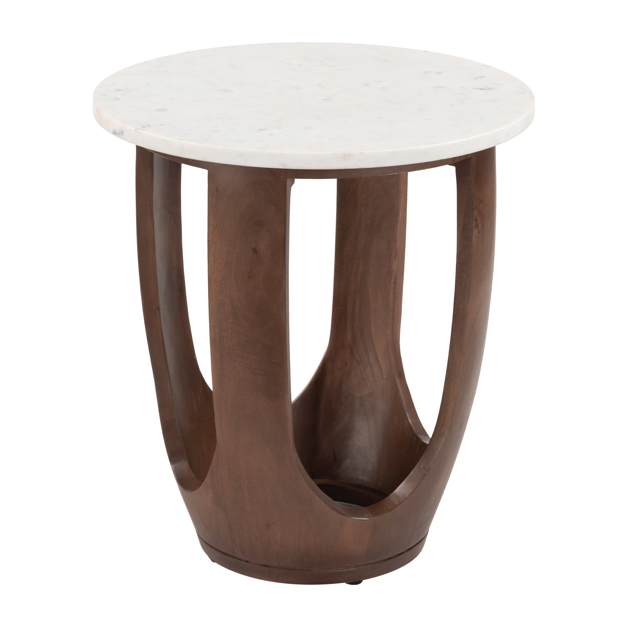 Vaan Side Table White & Walnut