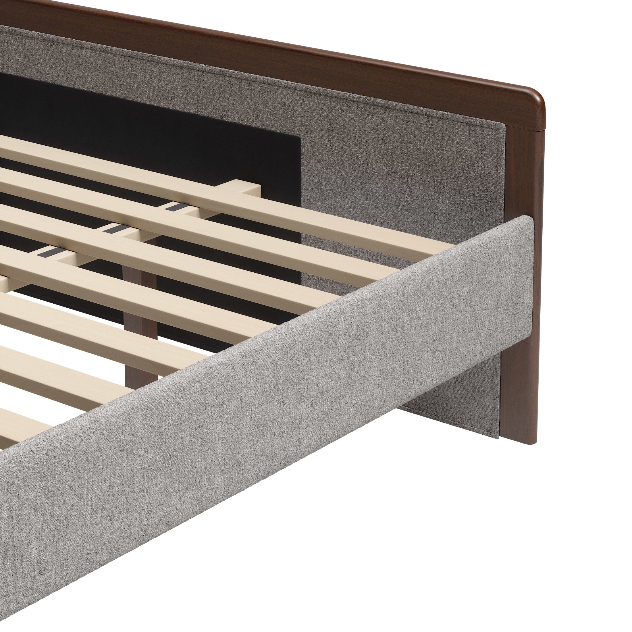 Somune King Bed Gray & Walnut