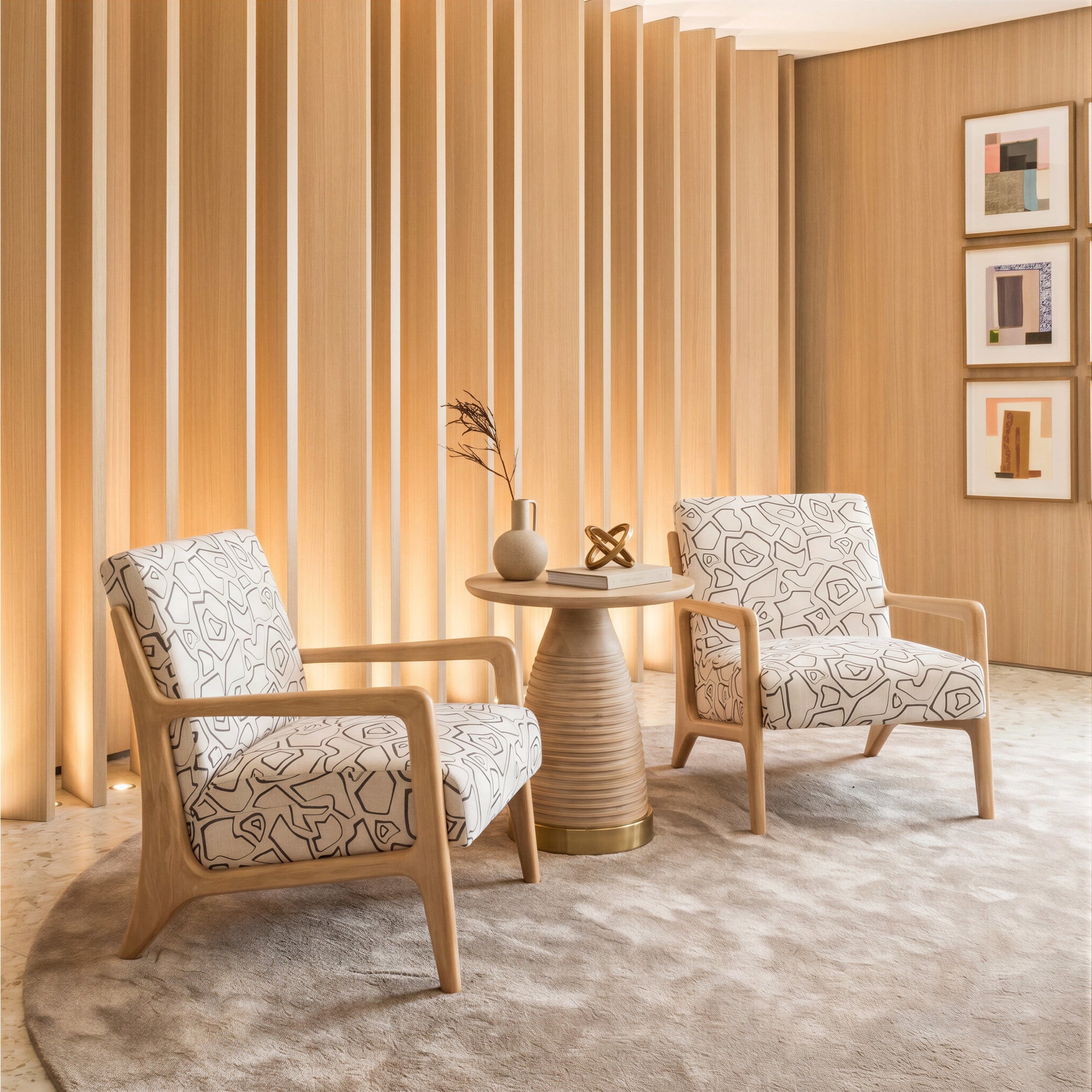 Runa Accent Chair Beige & Natural