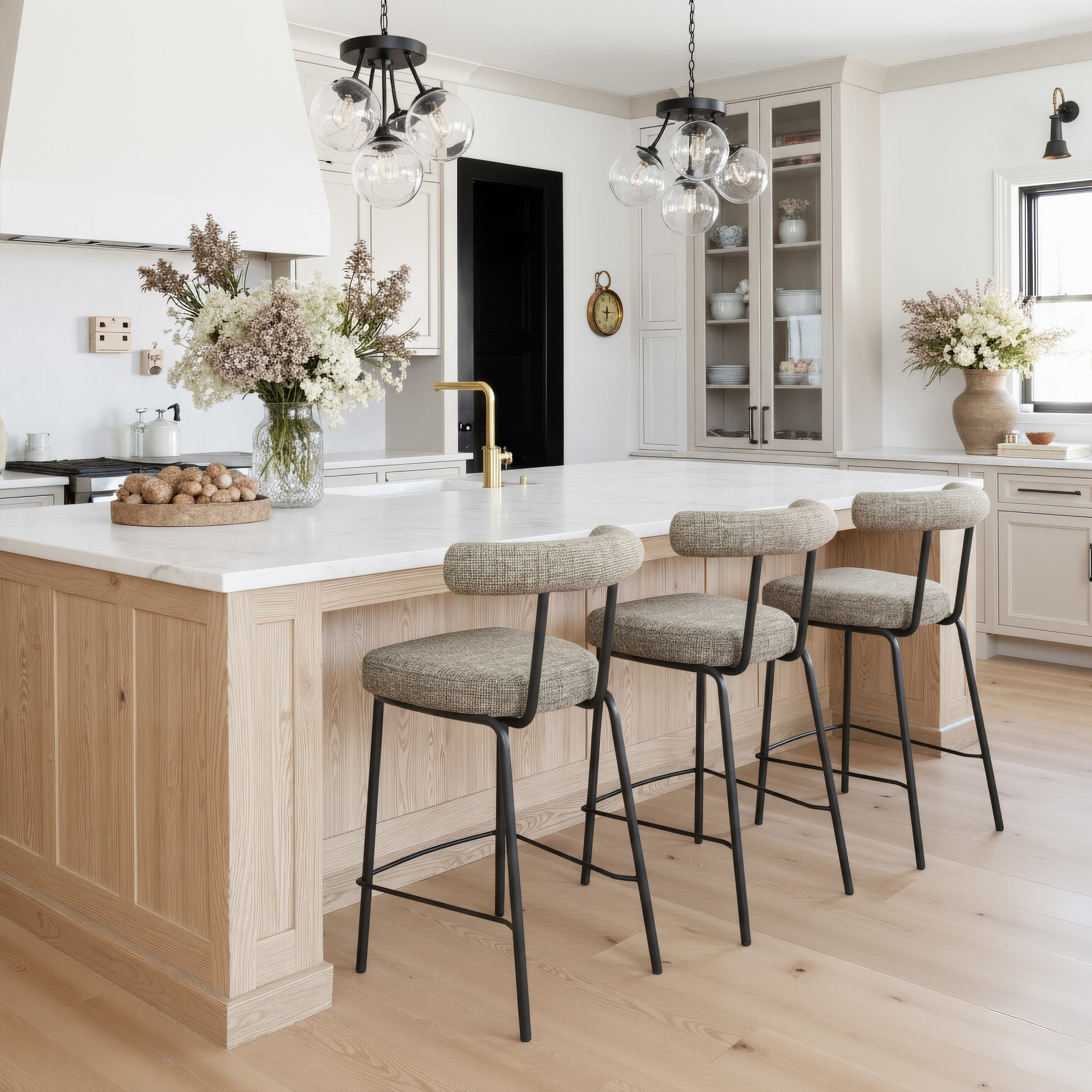 Kede Counter Stool Green Tweed