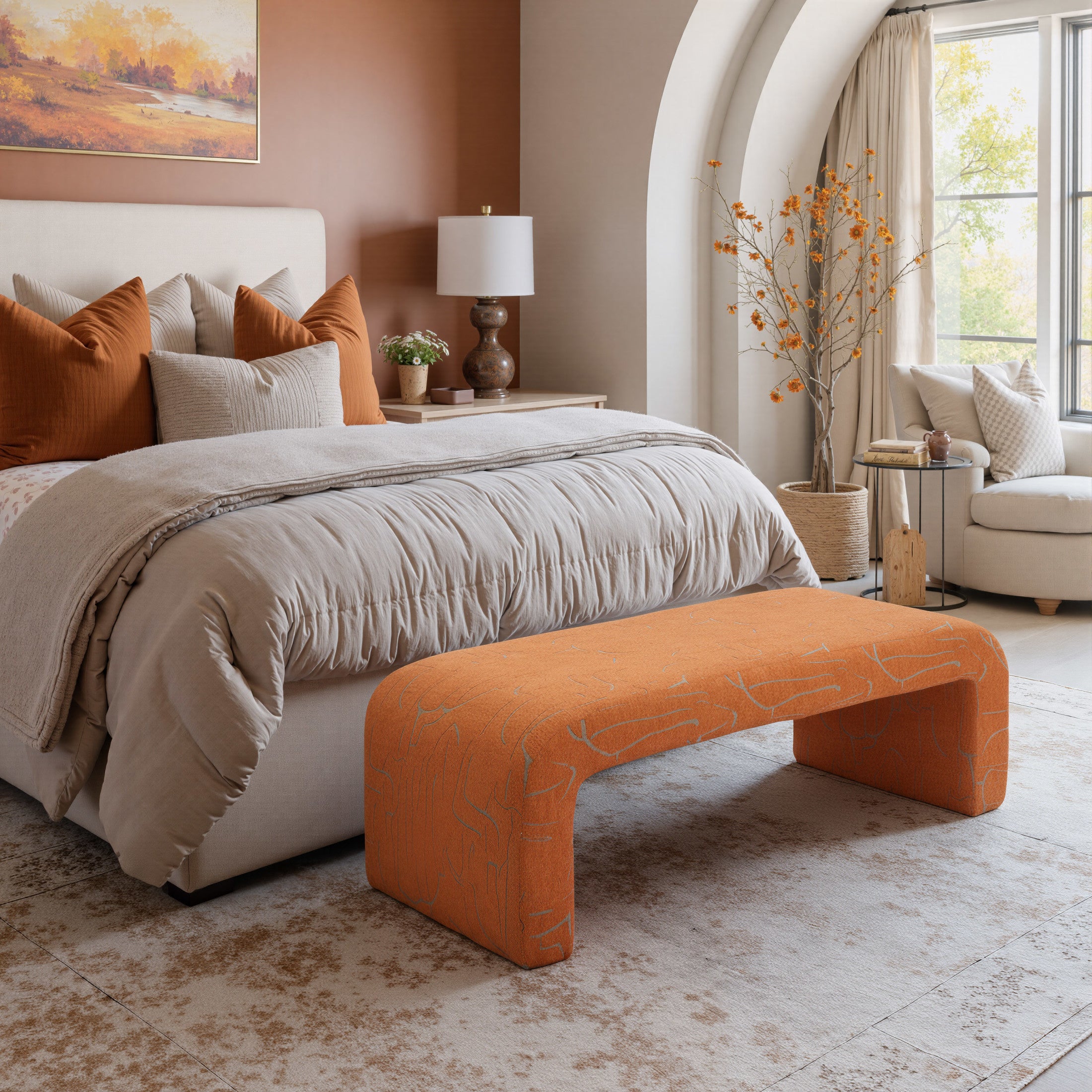 Nendo Bench Abstract Orange