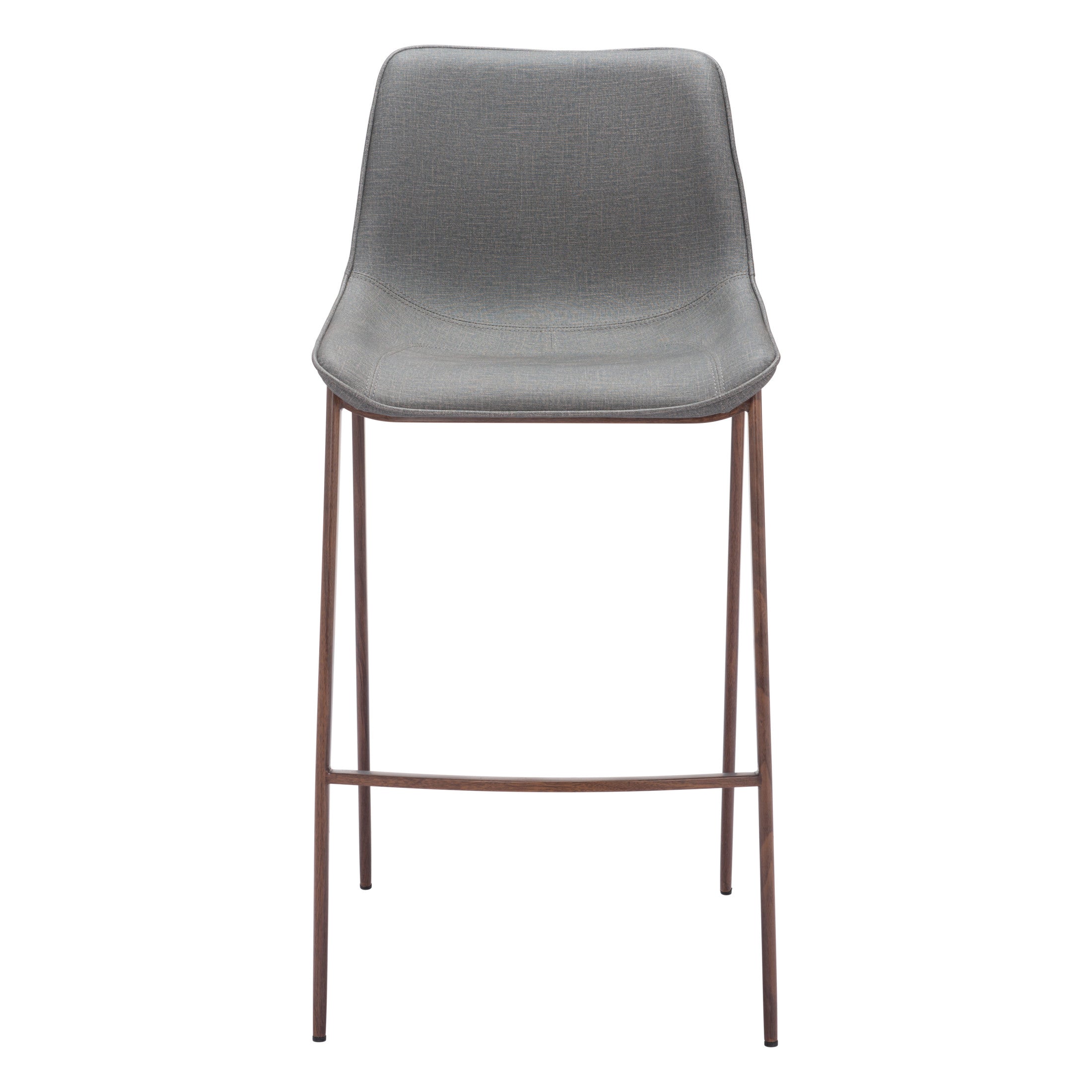 Magnus Barstool (Set of 2) Slate Gray & Walnut