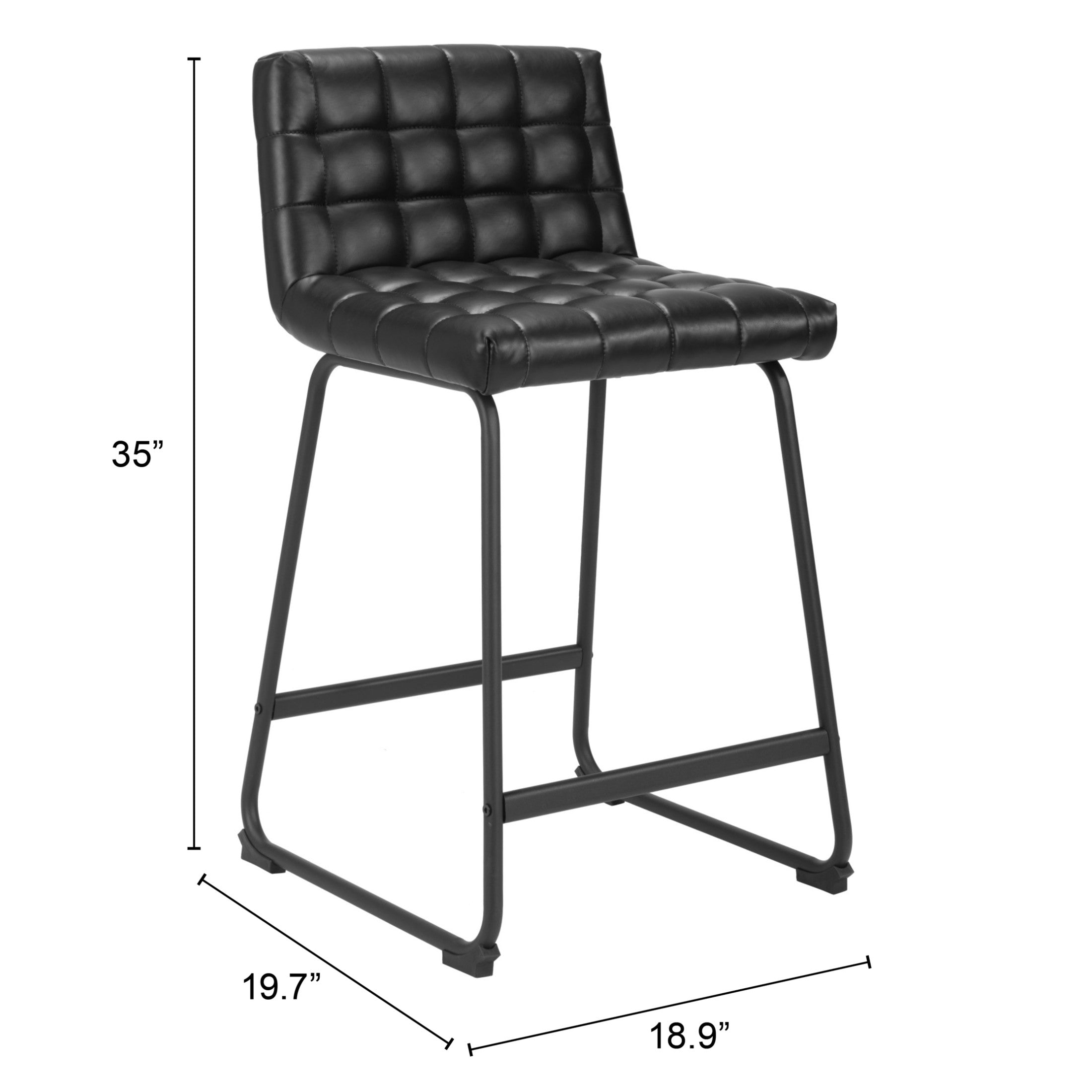 Pago Counter Stool (Set of 2) Black