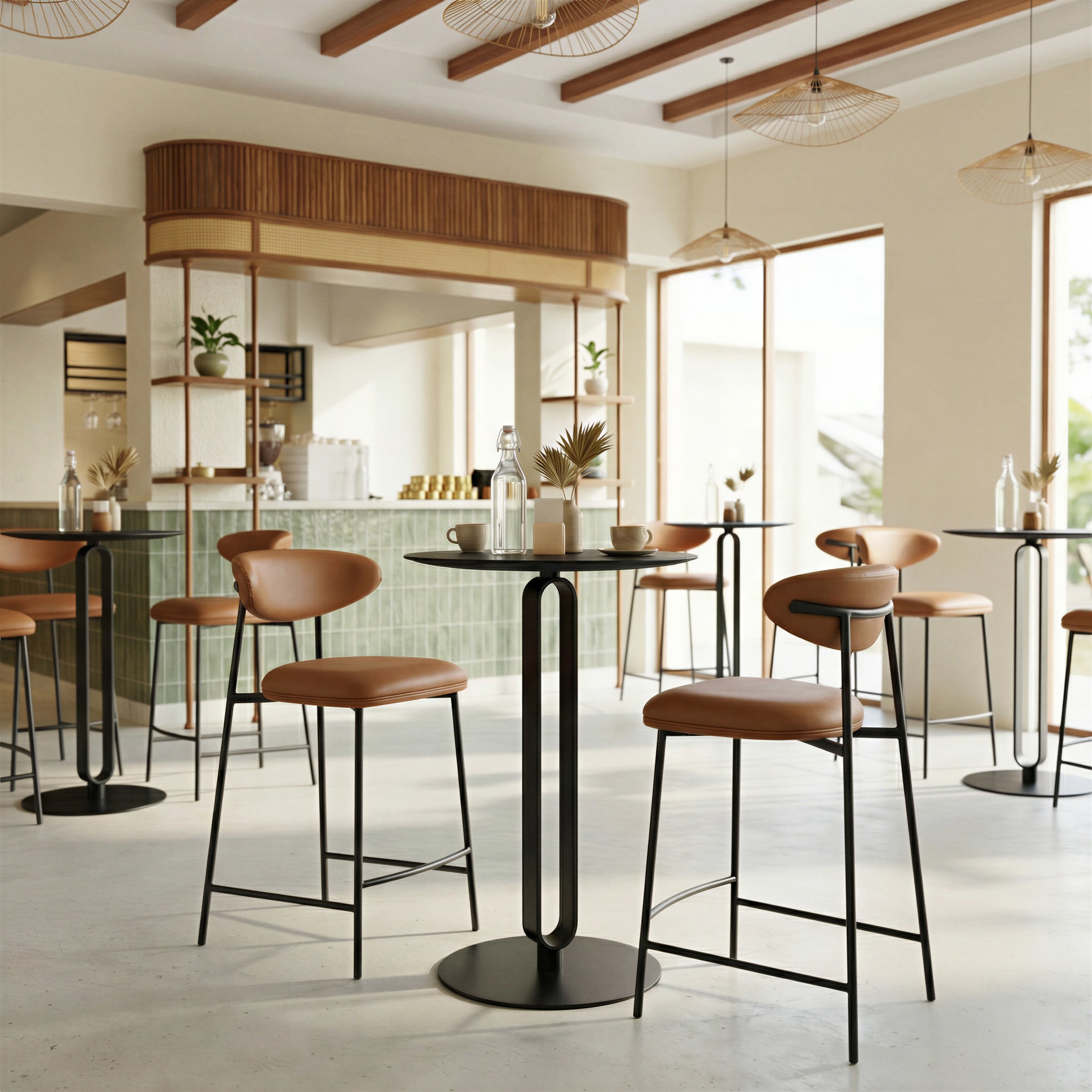 Rorun Counter Stool (Set of 2) Brown
