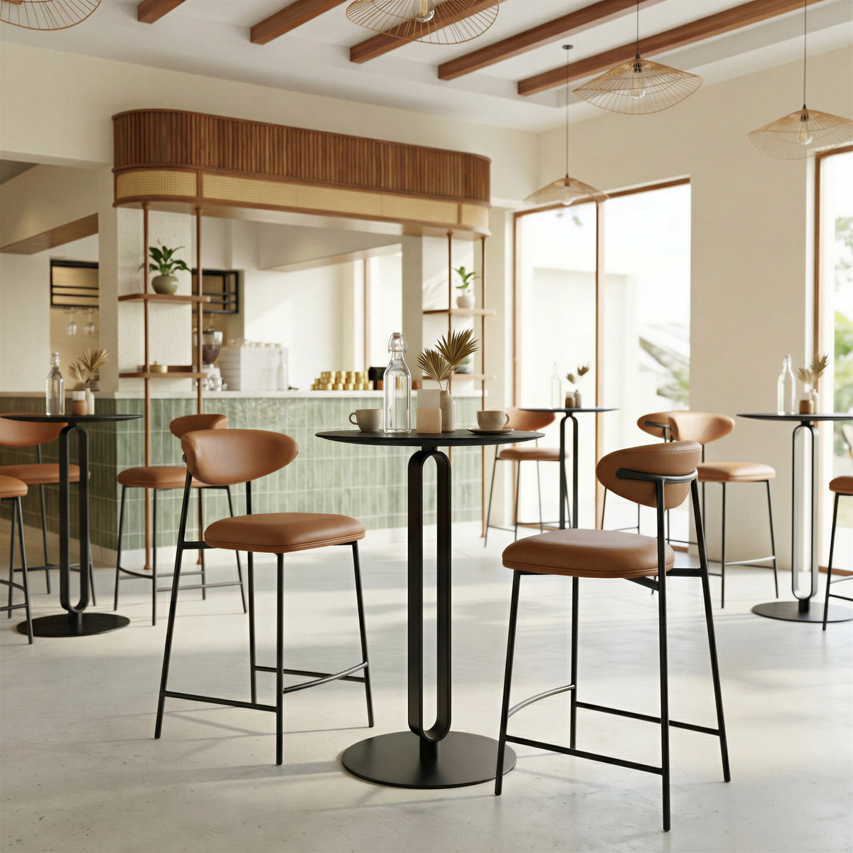 Rorun Counter Stool (Set of 2) Brown