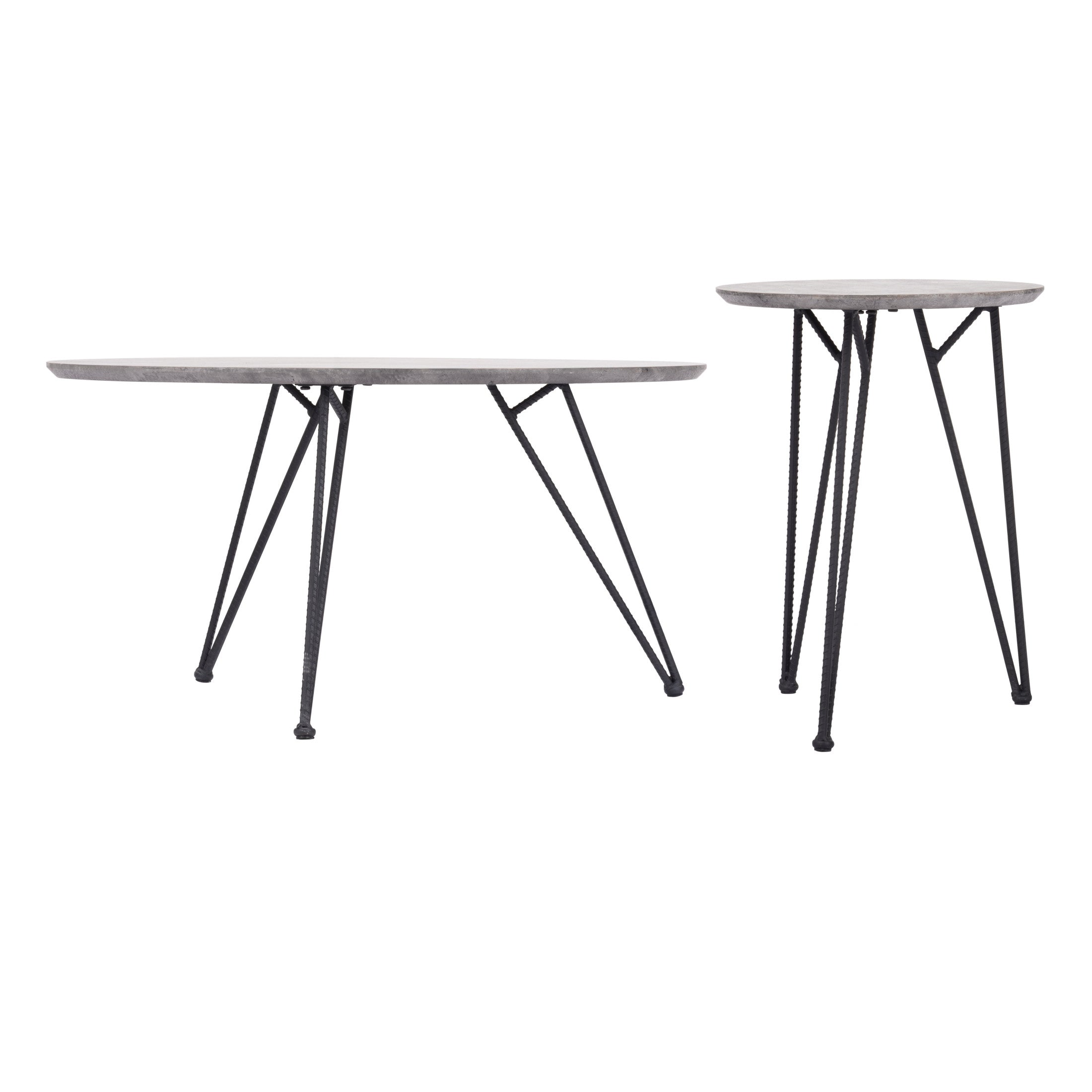 Kerris Coffee Table Set (2-Piece) Gray & Black