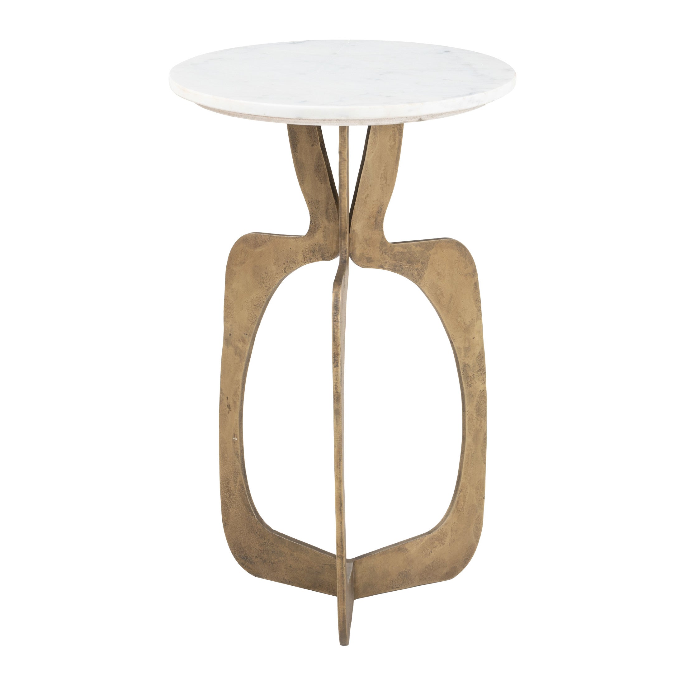 Ophelia Side Table White & Brass