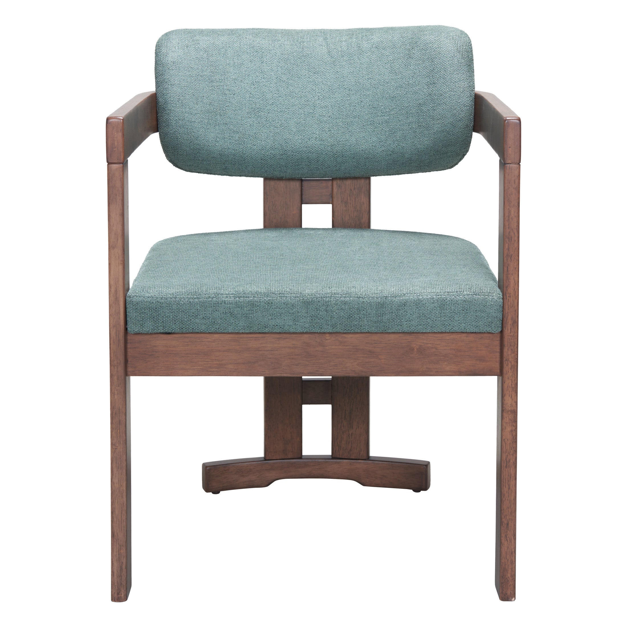 Poly Dining Chair Moss Gray & Walnut