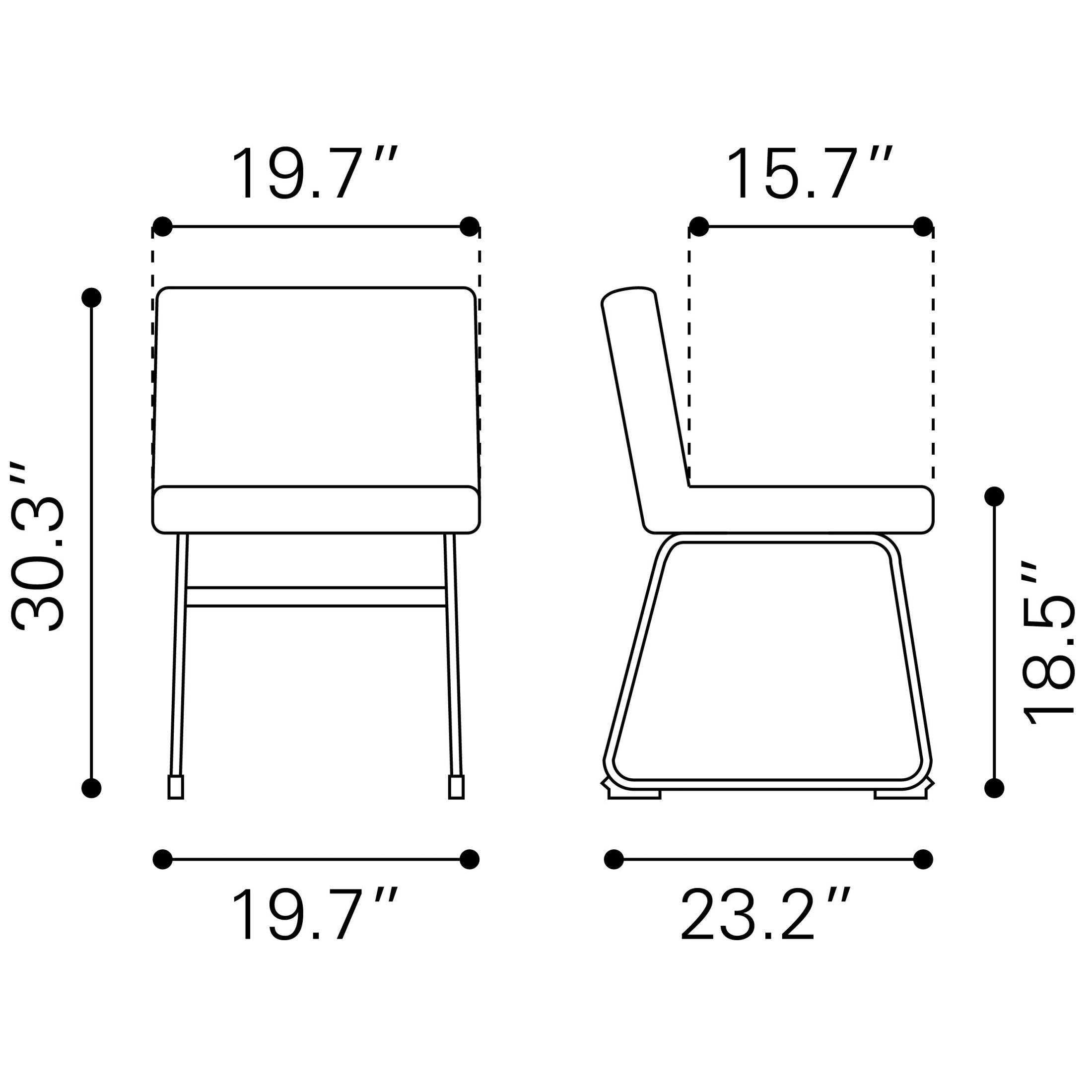 Pago Dining Chair (Set of 2) Gray