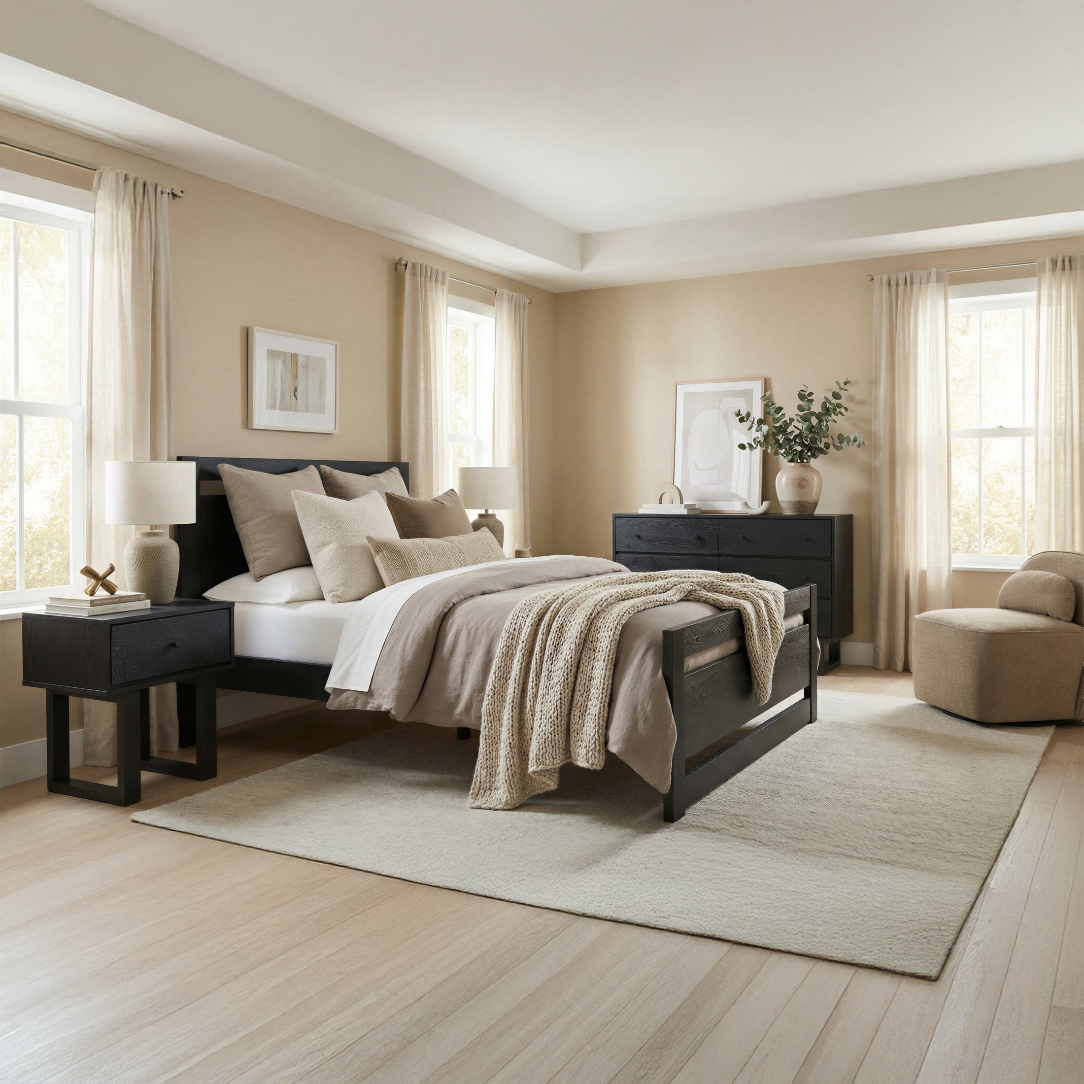 Repos Queen Bed Black