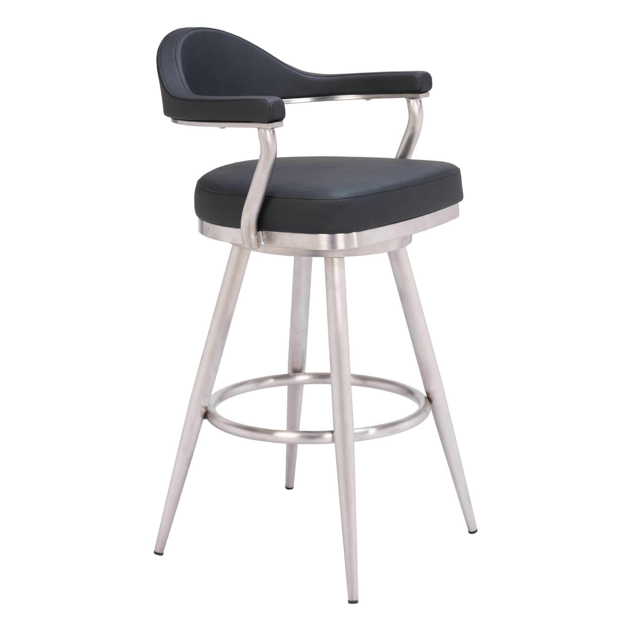 Vagur Swivel Barstool Black