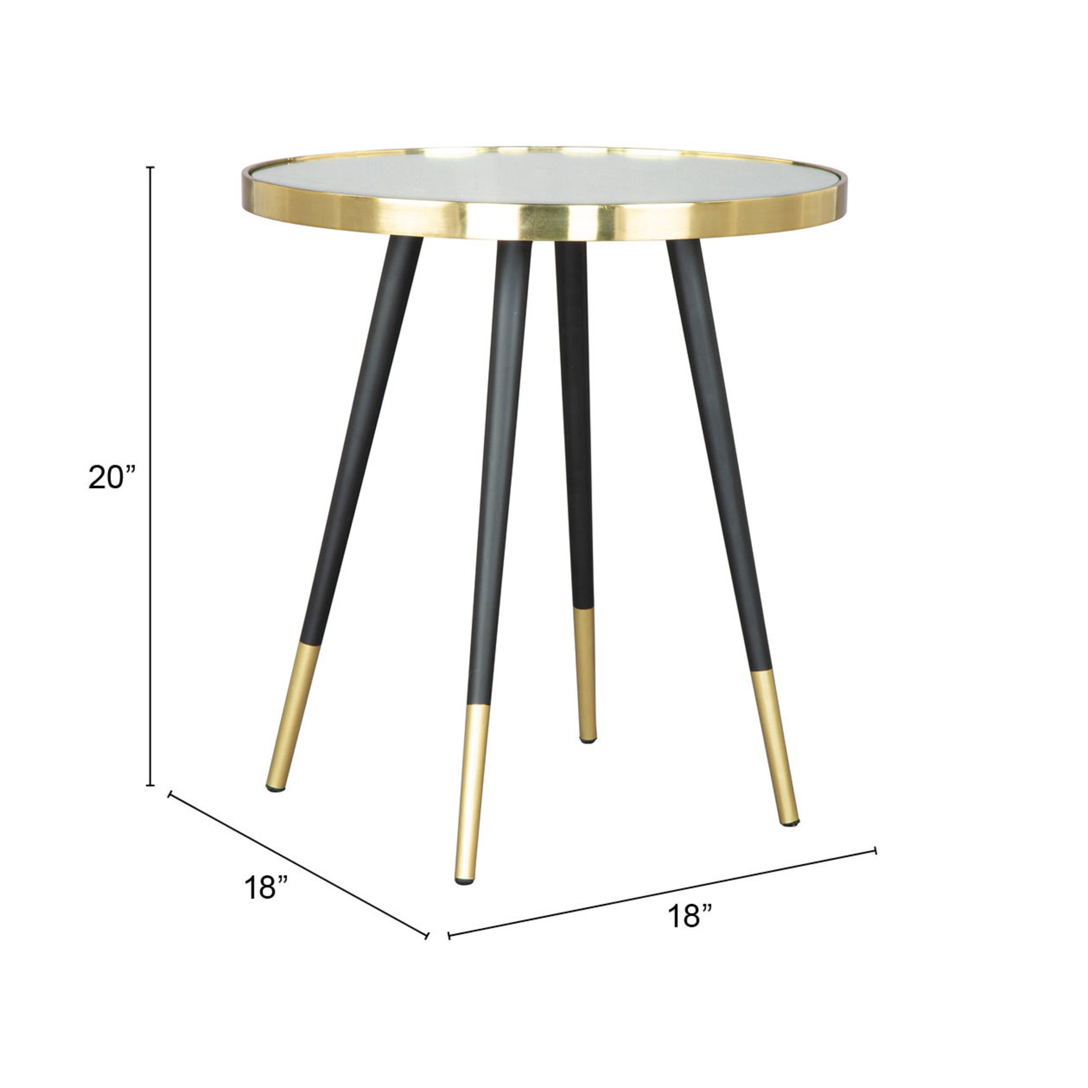 Particle Side Table Gold & Black