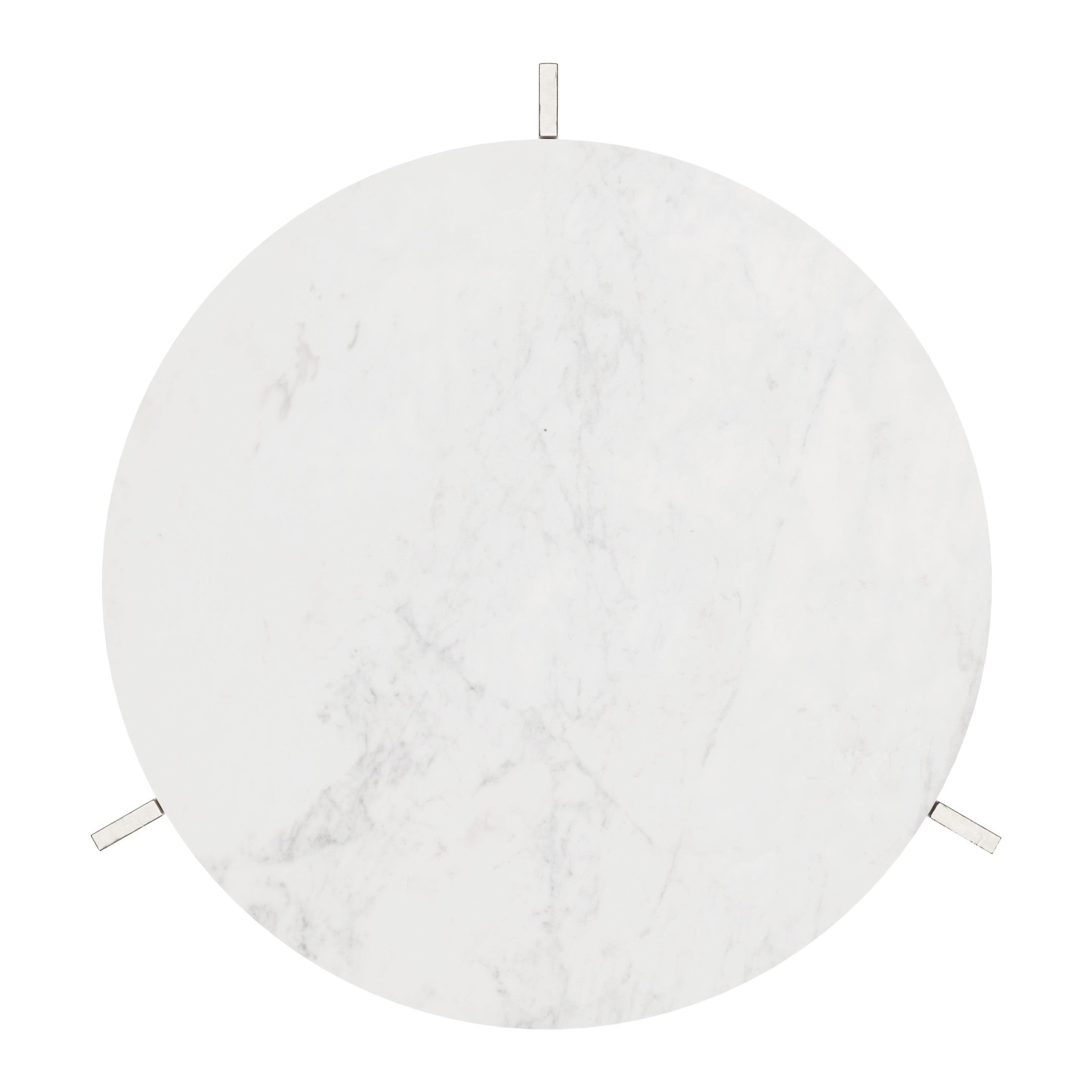 Barmas Side Table White & Silver