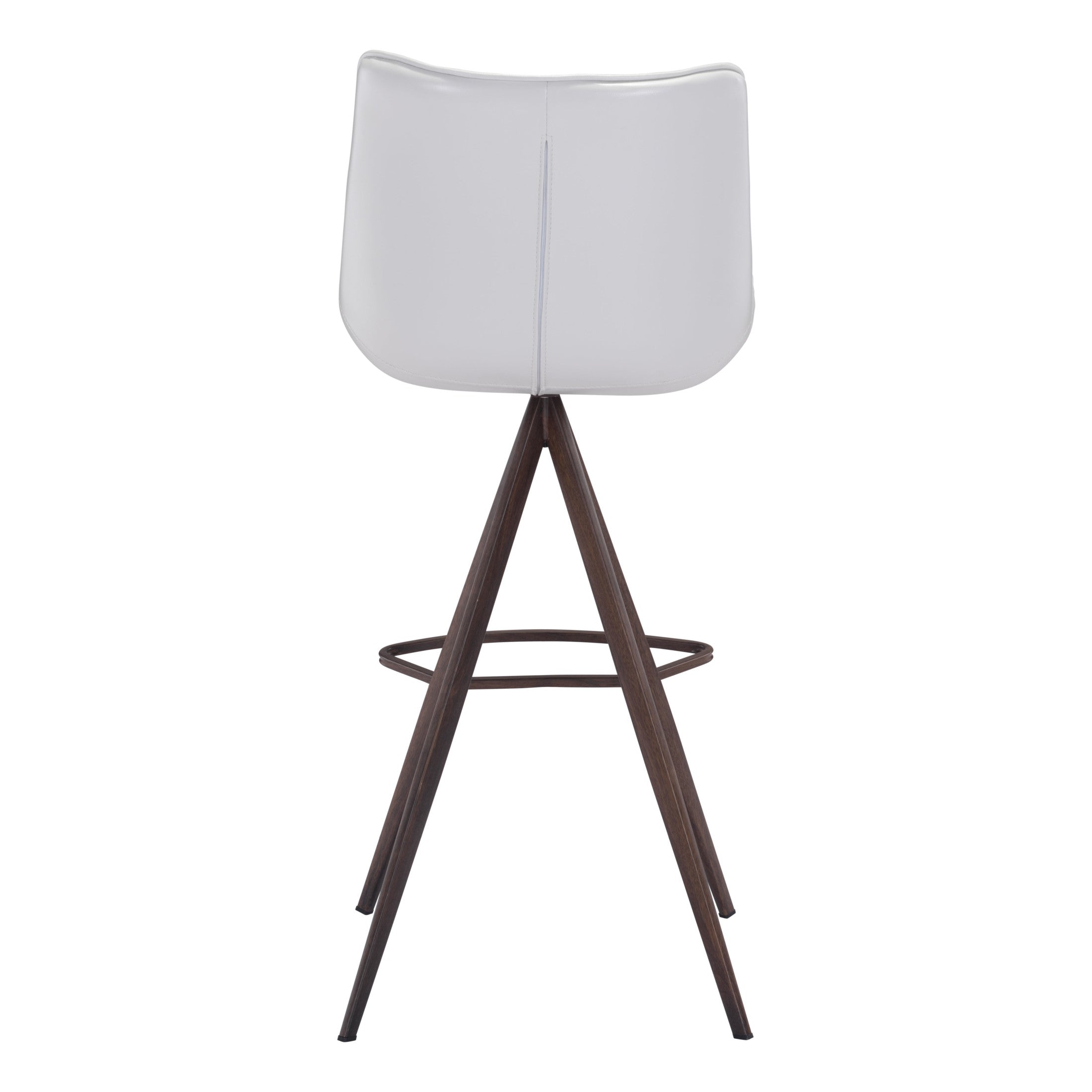Aki Barstool (Set of 2) White & Walnut
