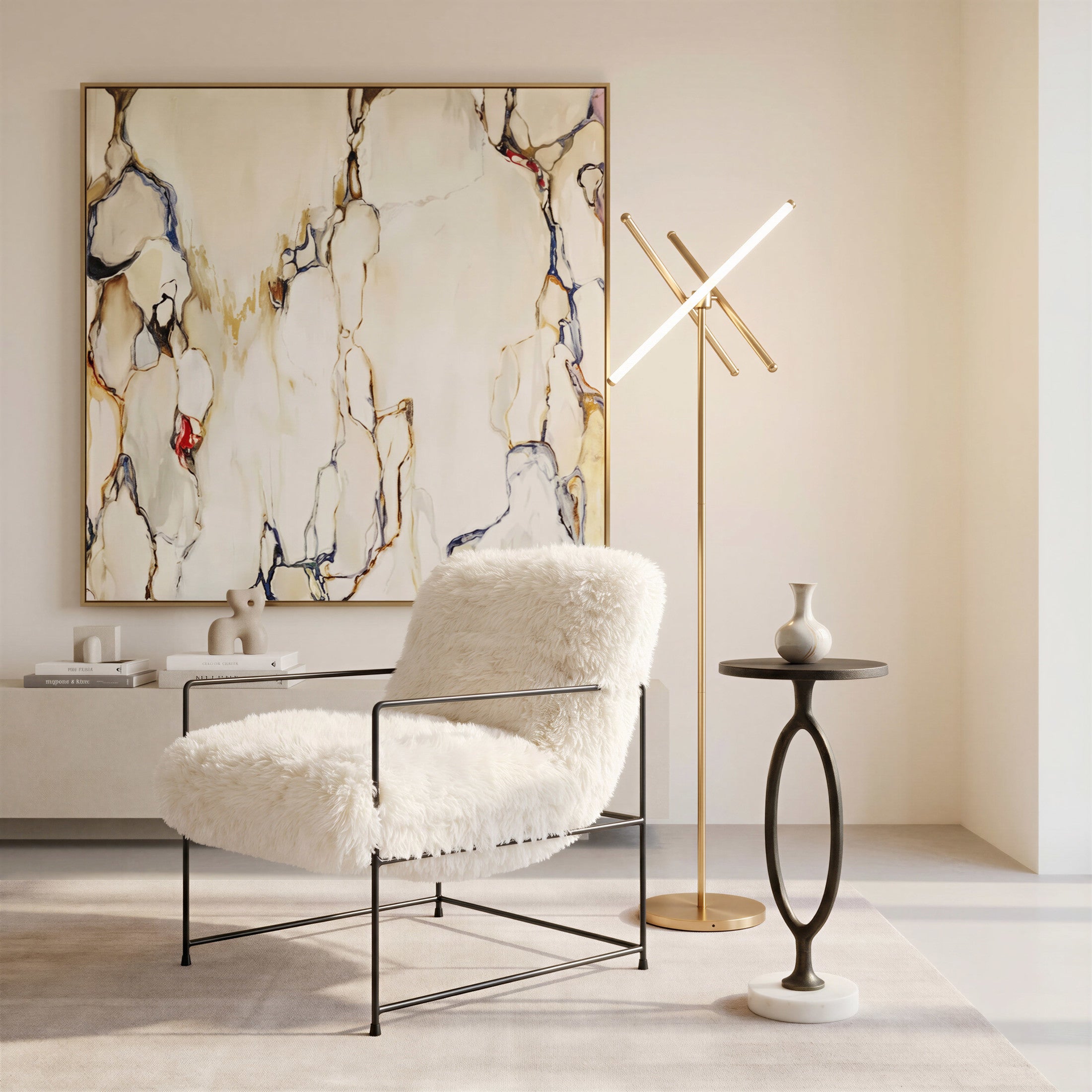 Garza Floor Lamp Brass