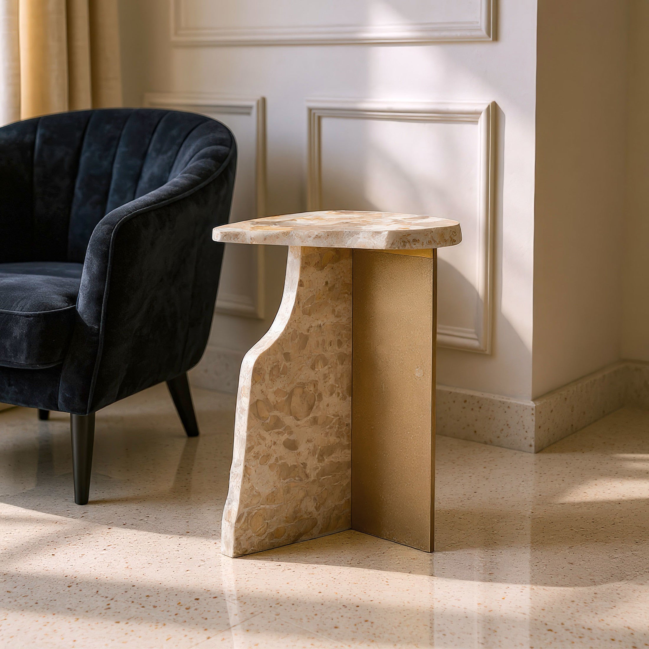 Surya Side Table Beige