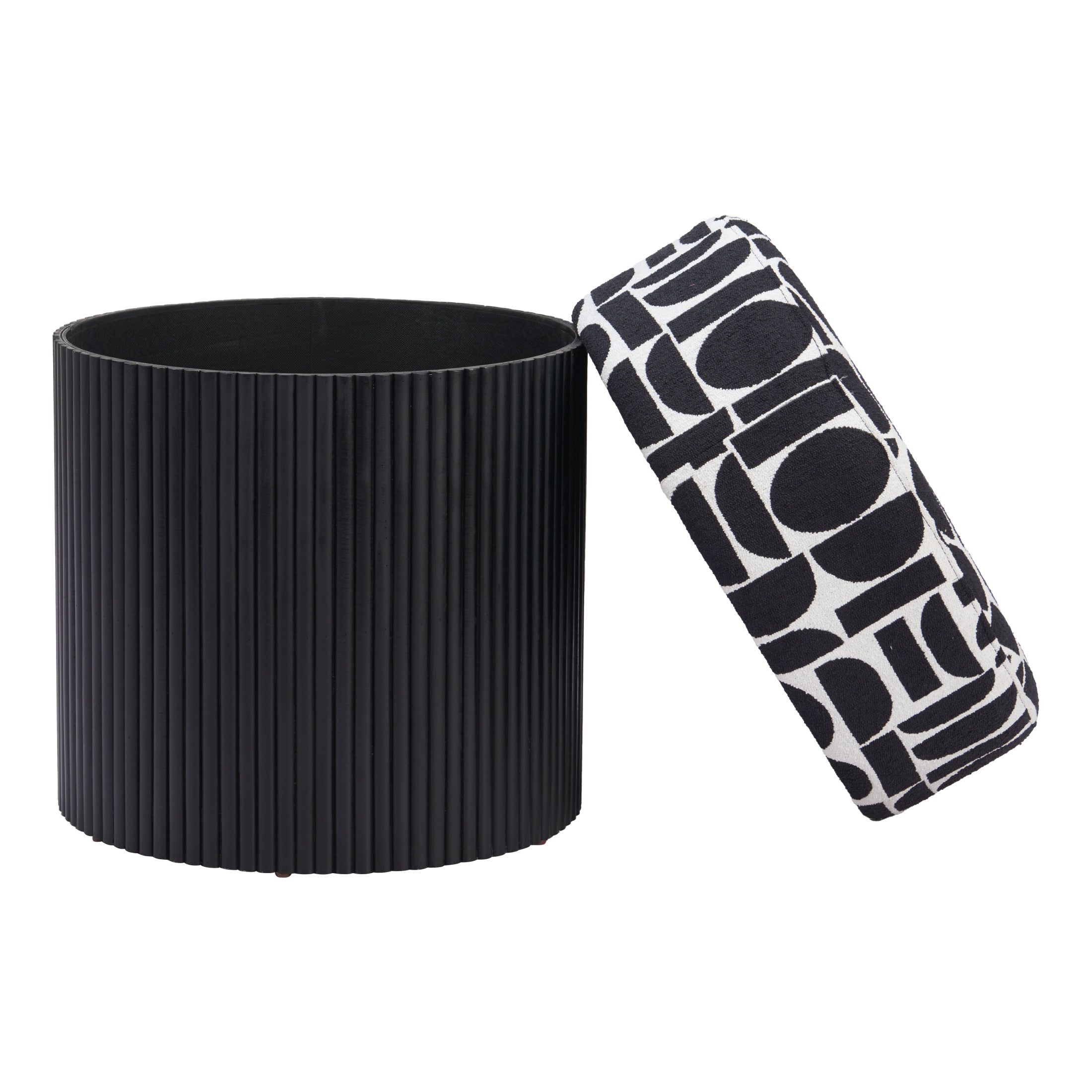 Boto Storage Ottoman Black & White