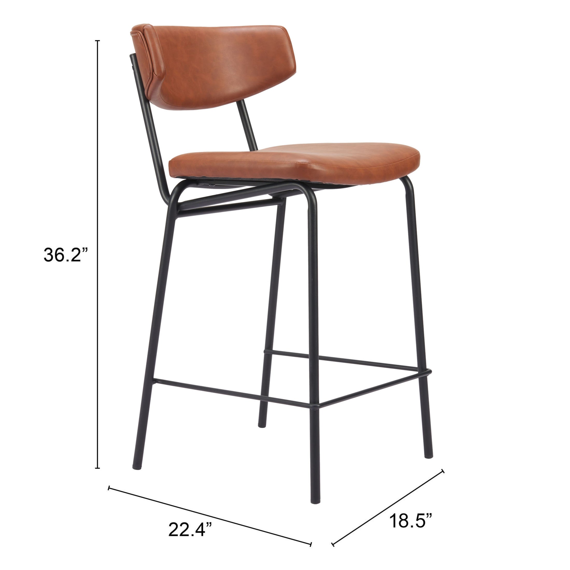Charon Counter Stool (Set of 2) Vintage Brown