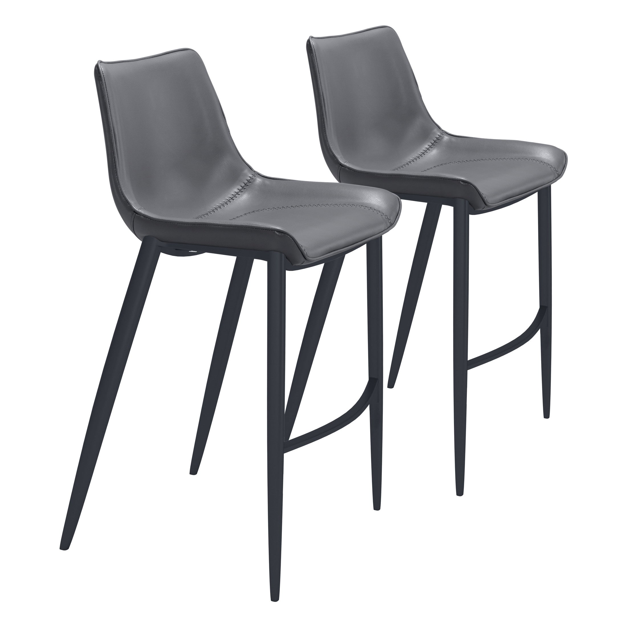 Magnus Barstool (Set of 2) Dark Gray & Black