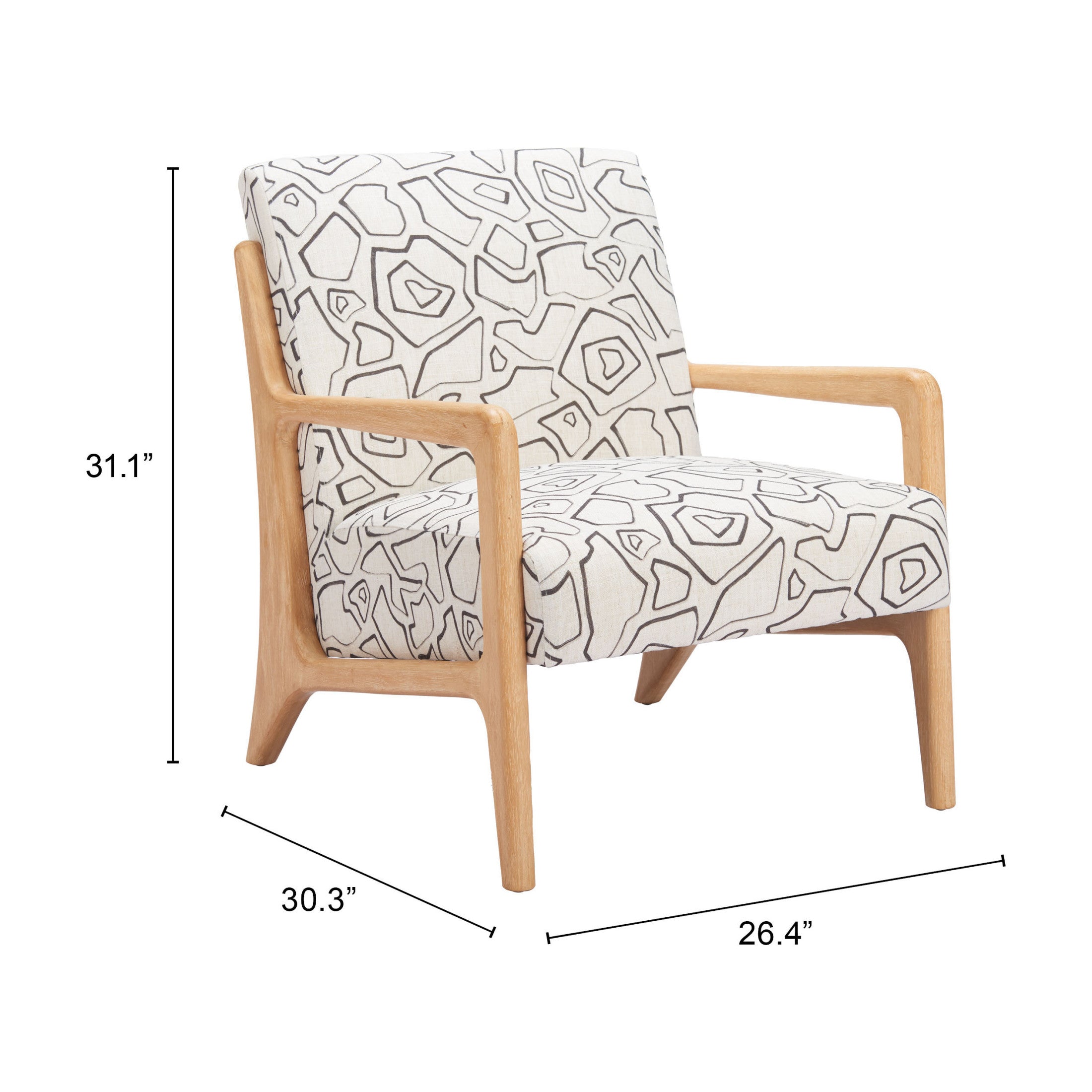 Runa Accent Chair Beige & Natural