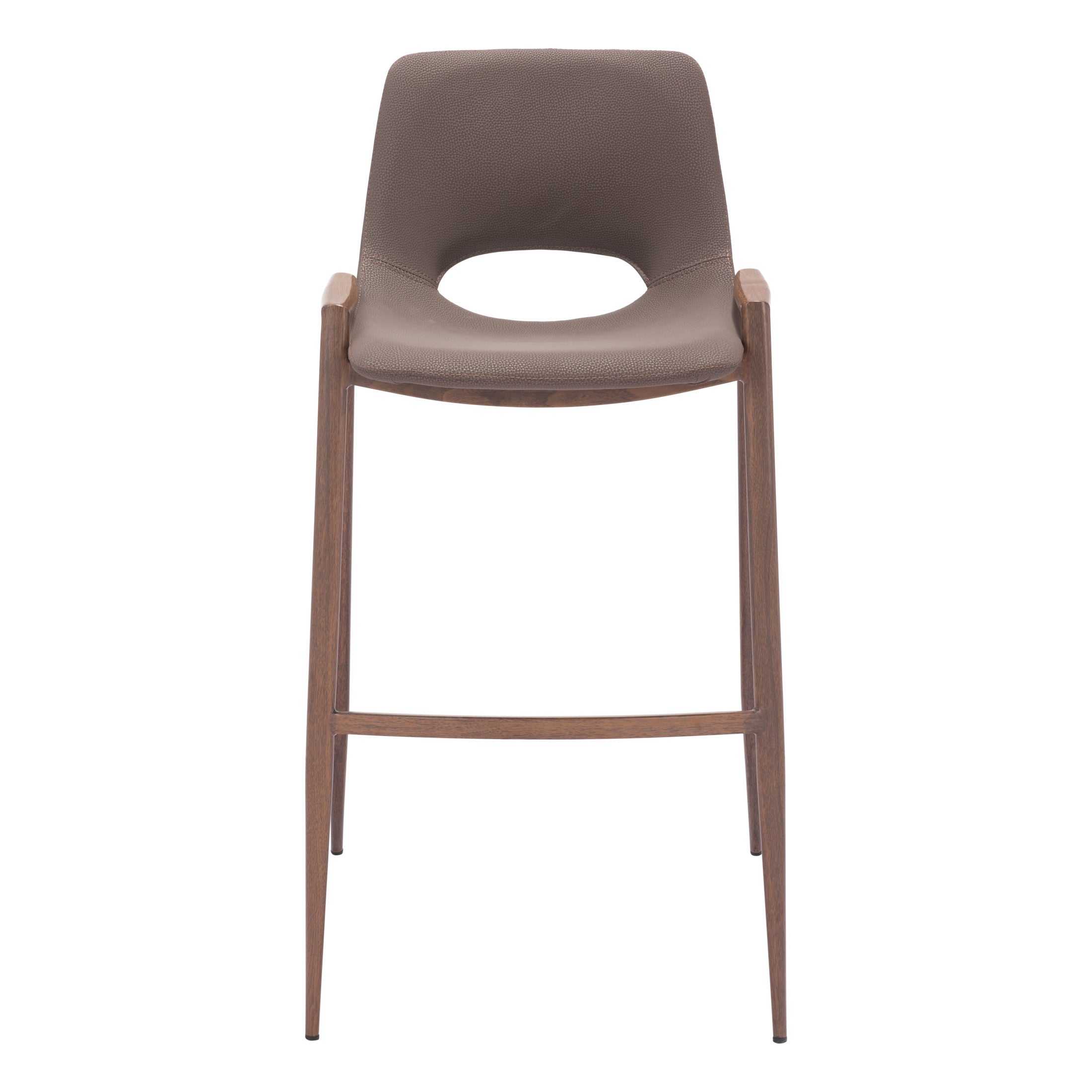 Desi Barstool (Set of 2) Brown & Walnut