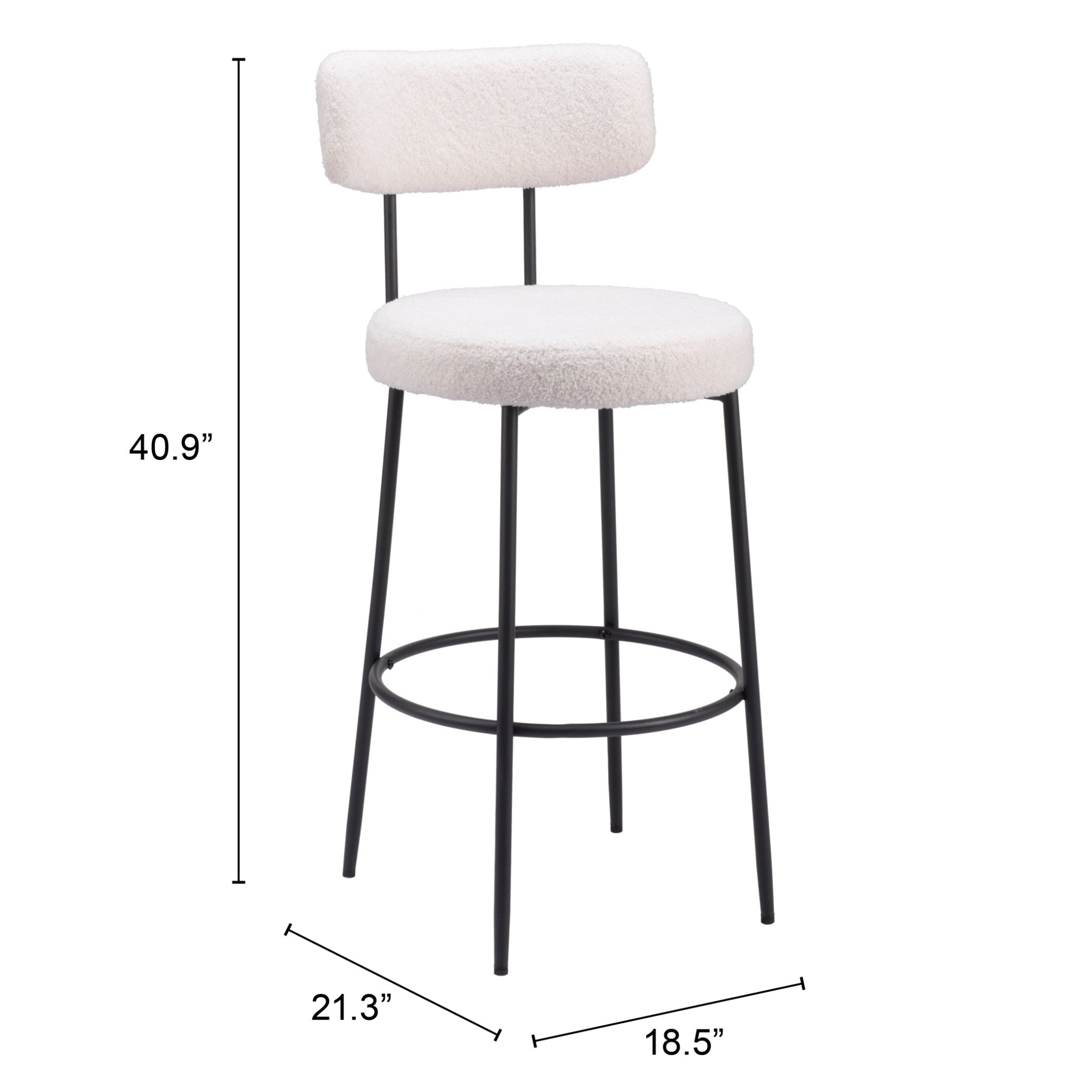 Blanca Barstool (Set of 2) Ivory