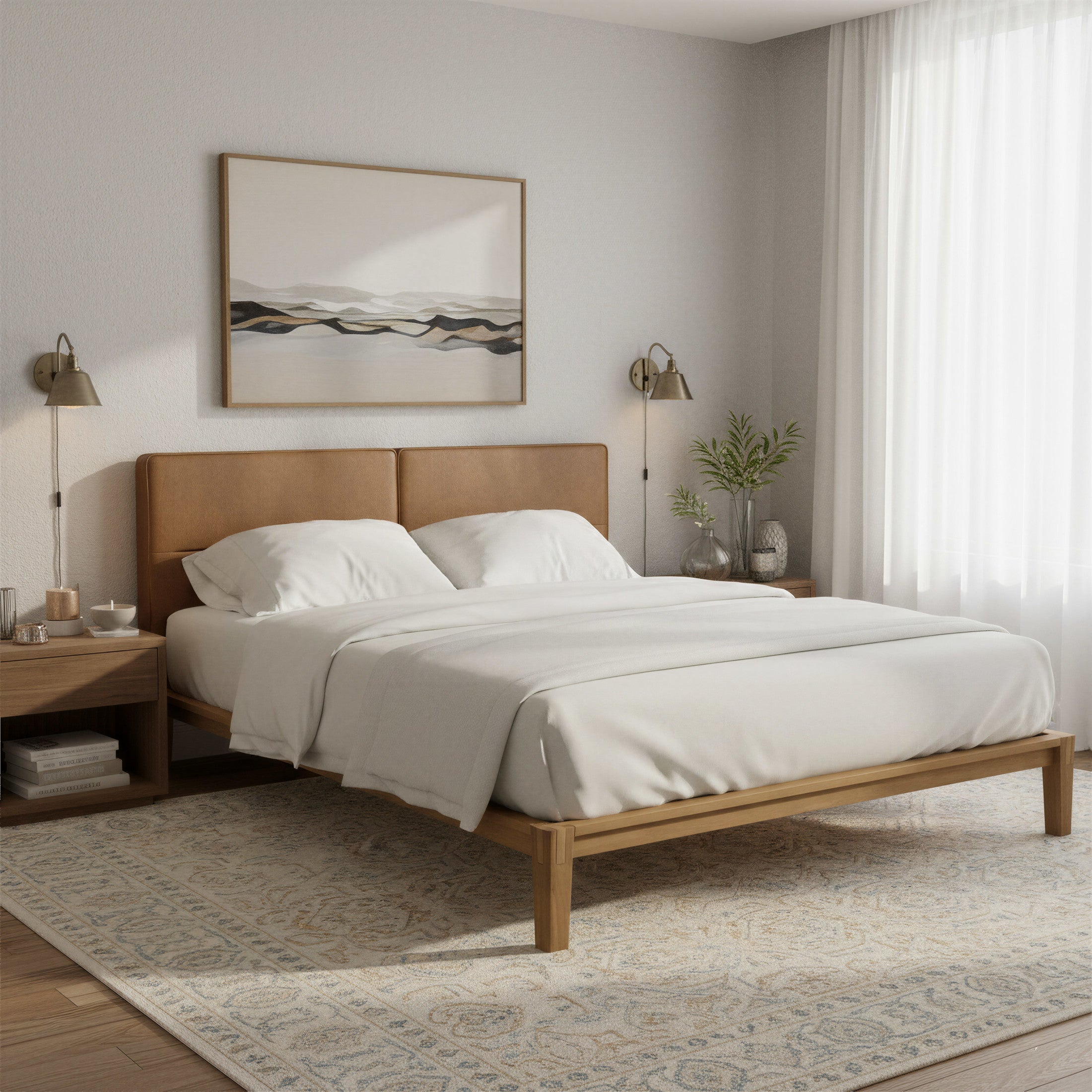 Cove Floating Queen Headboard Brown
