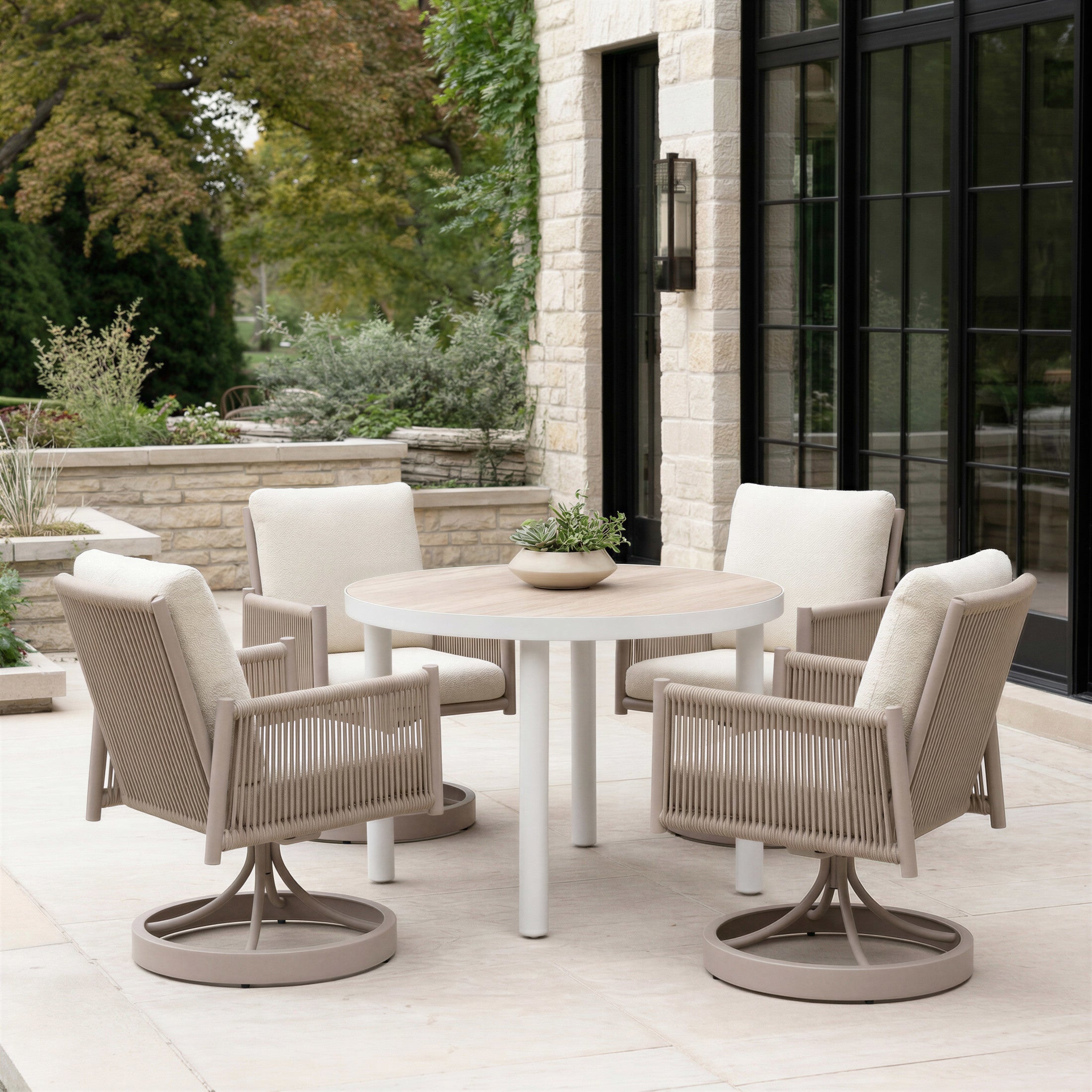Rivan Swivel Dining Chair Beige