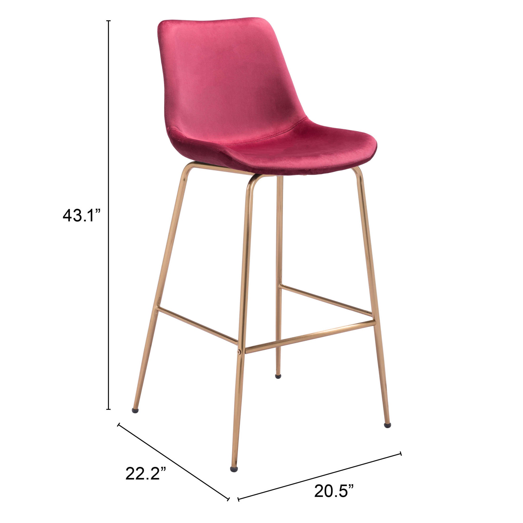 Tony Barstool Red & Gold