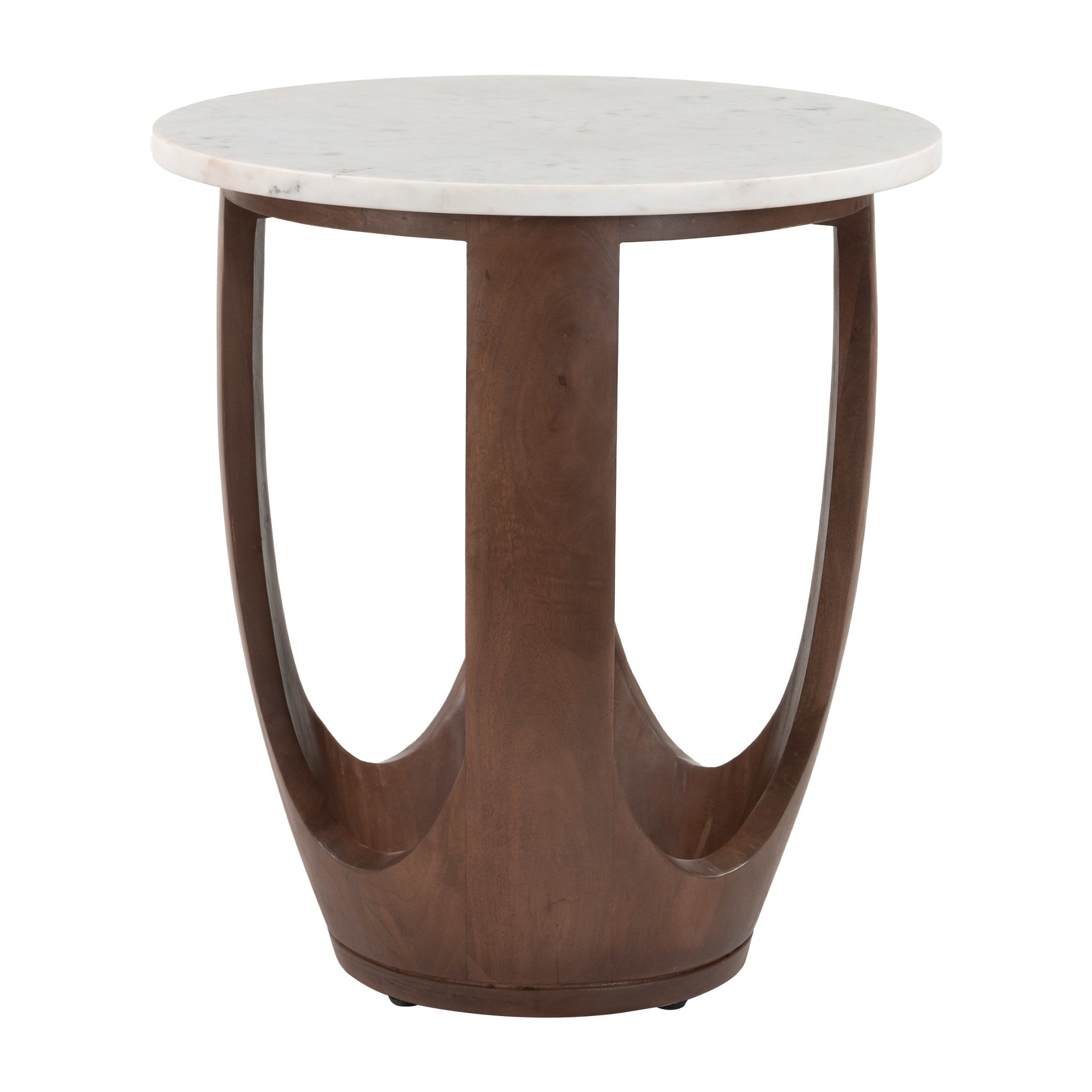 Vaan Side Table White & Walnut