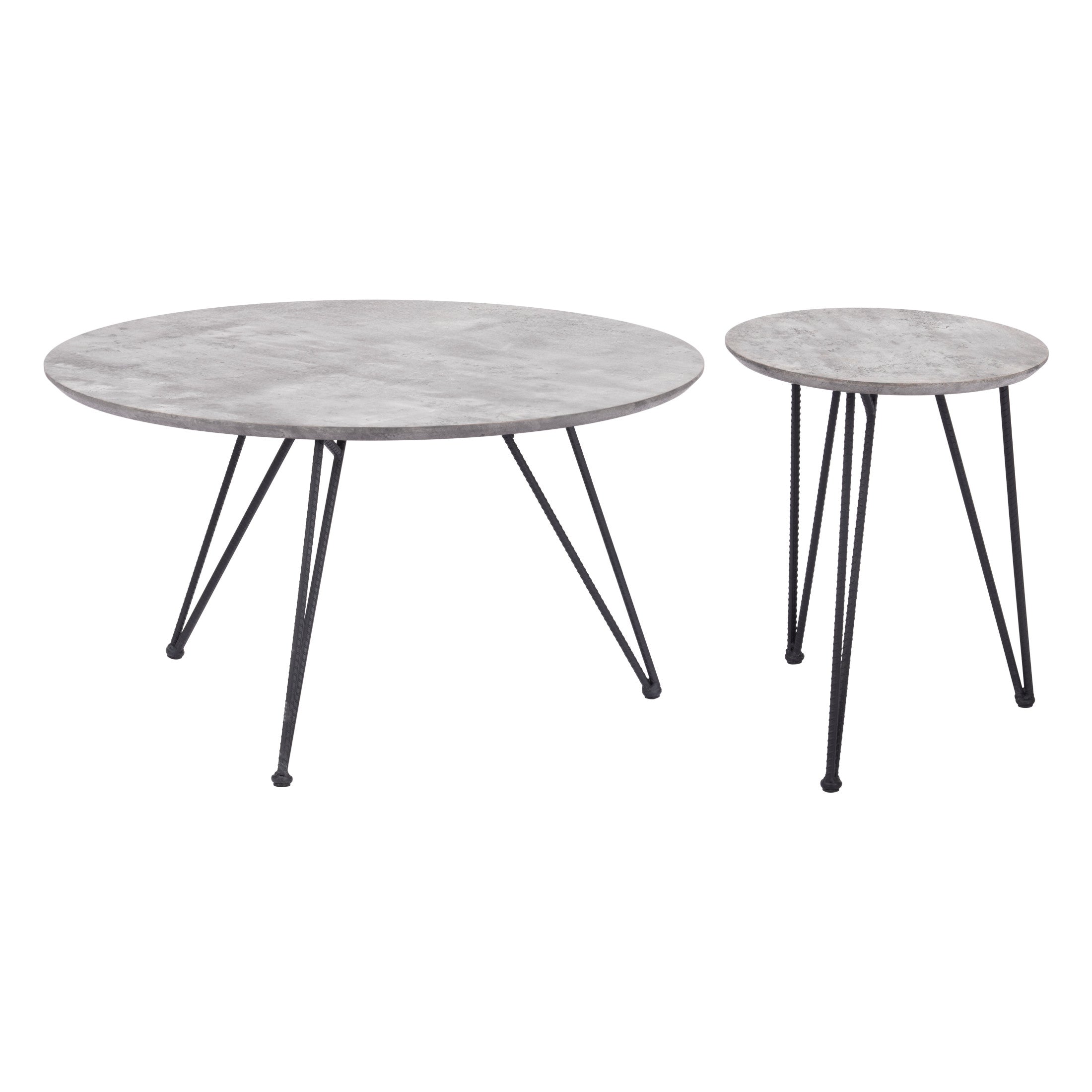 Kerris Coffee Table Set (2-Piece) Gray & Black