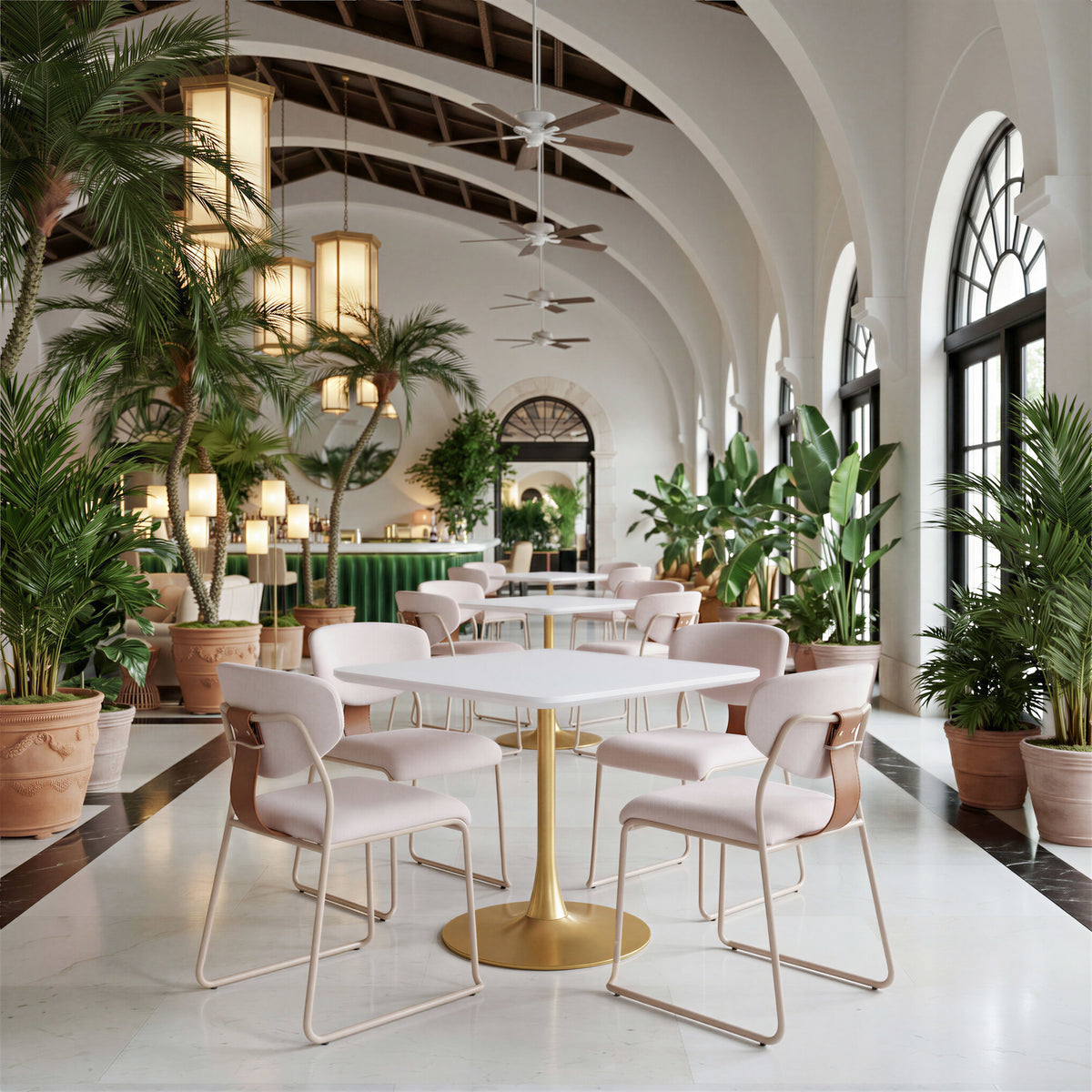Epas Dining Table White & Gold