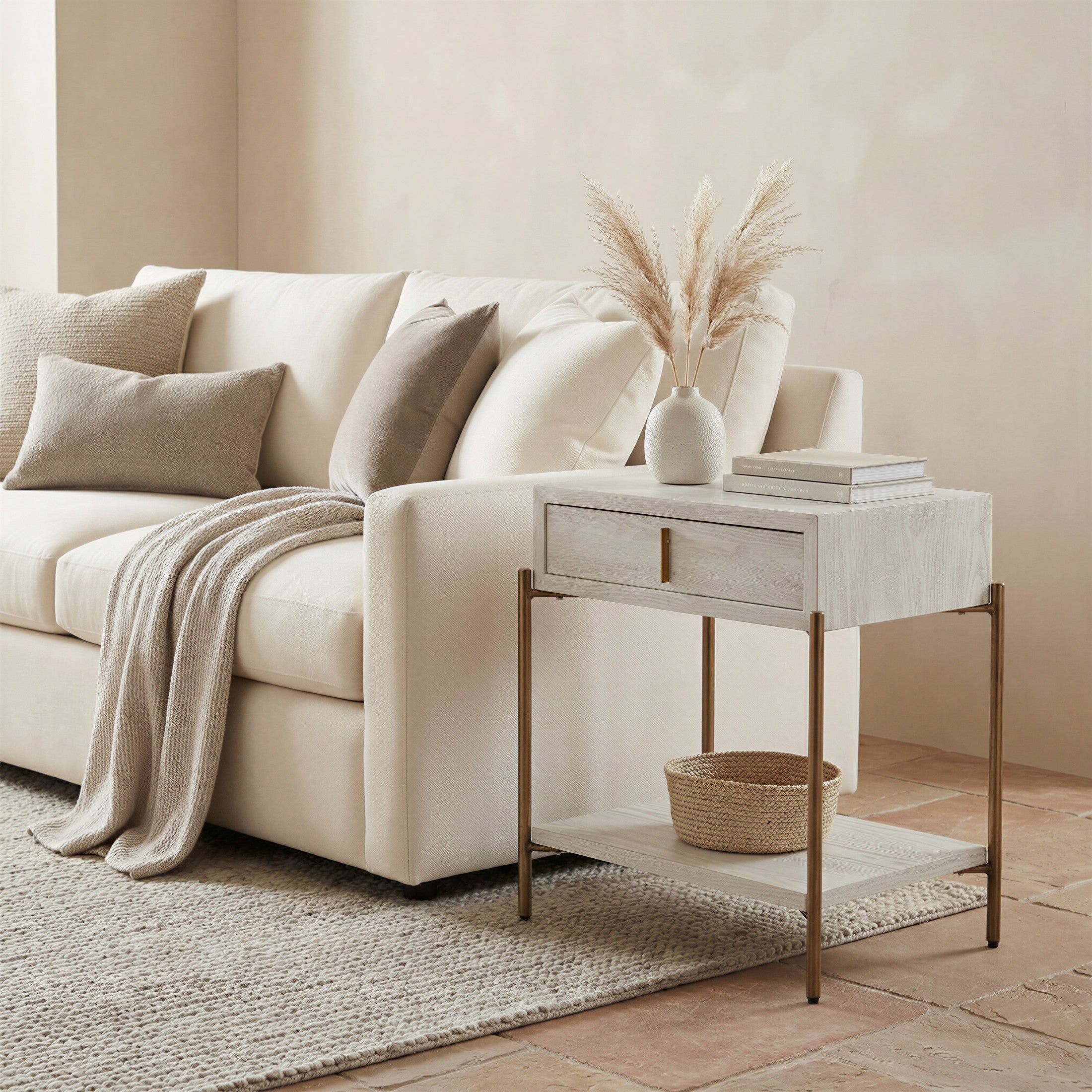 Yoru Side Table Oak White