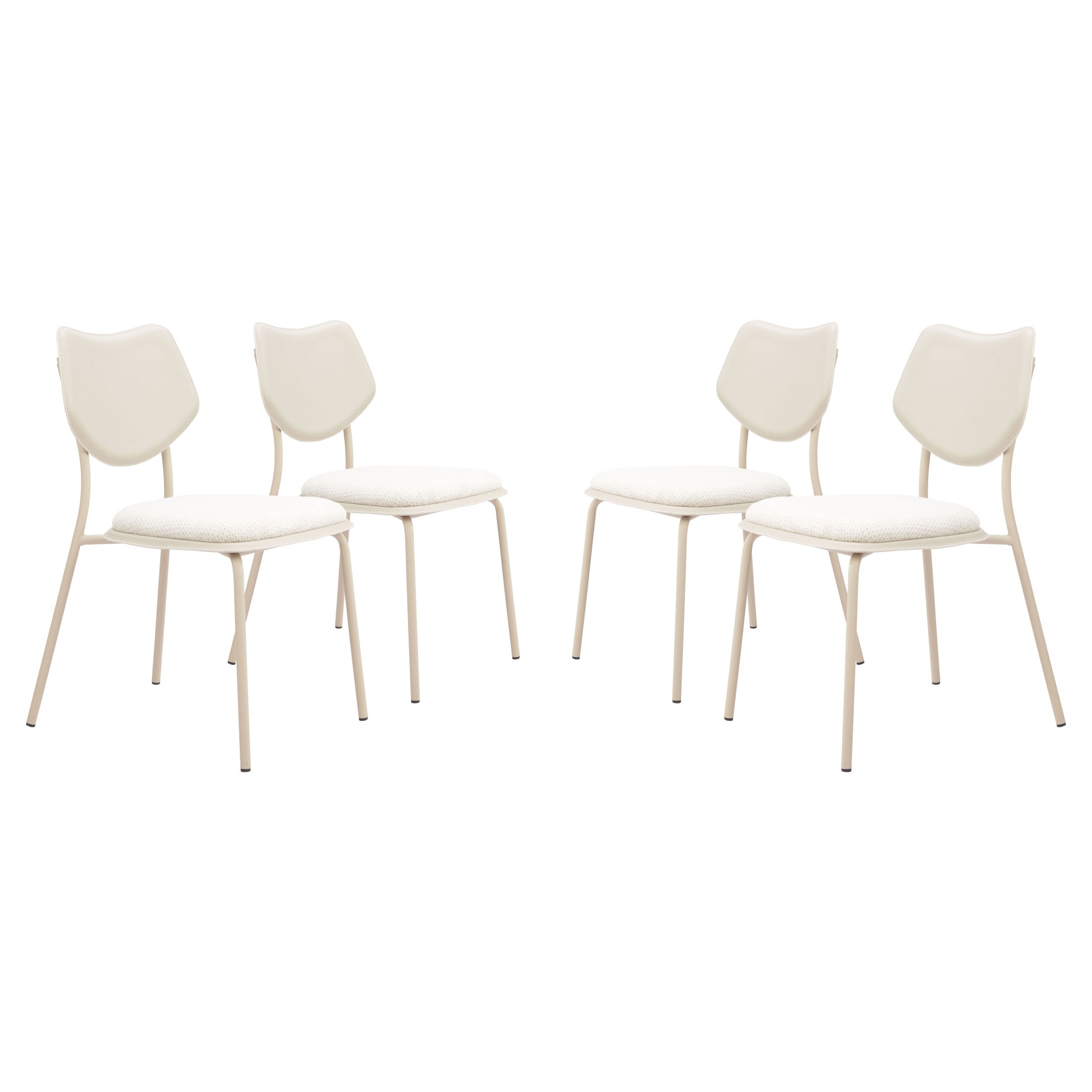 Zeal Dining Chair (Set of 4) Light Gray & Beige