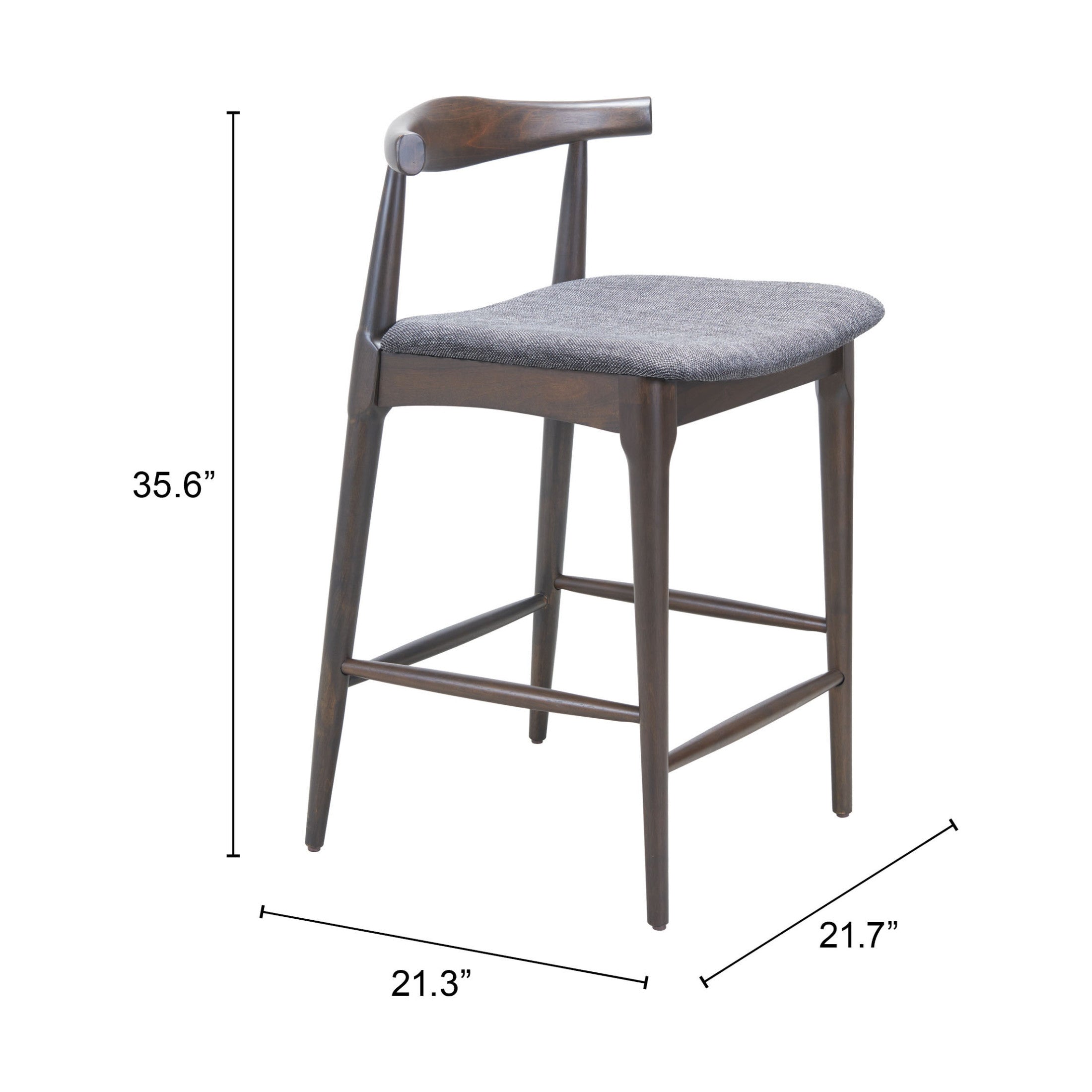 Tuzka Counter Stool (Set of 2) Gray & Espresso
